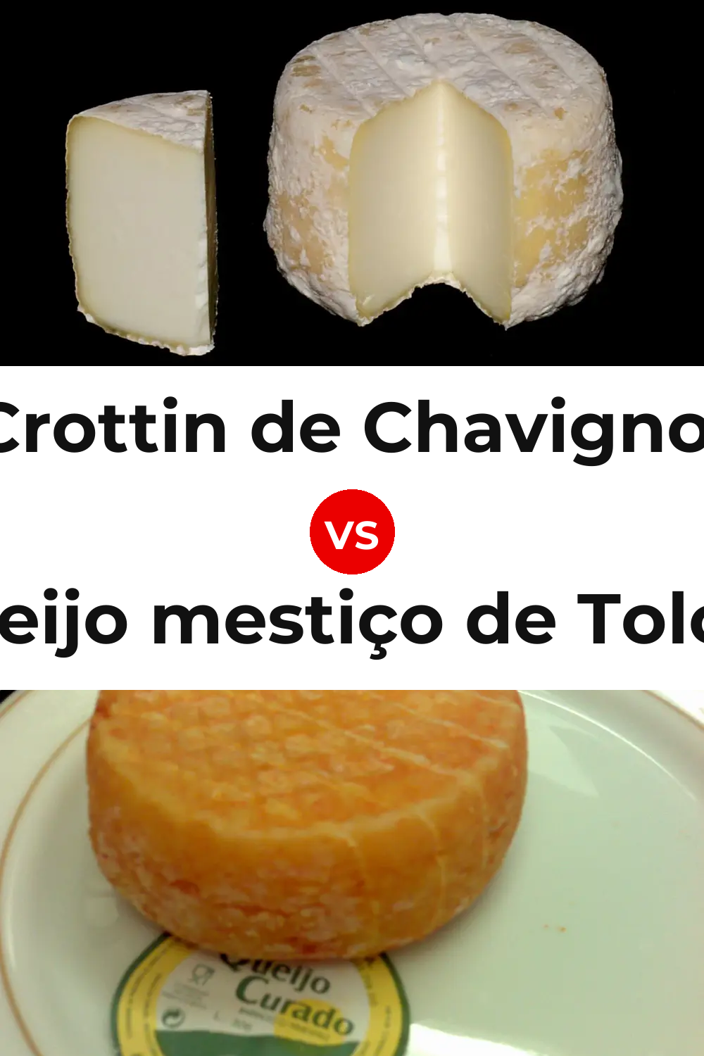 Crottin de Chavignol Cheese vs Queijo mestiço de Tolosa Pinterest comparison