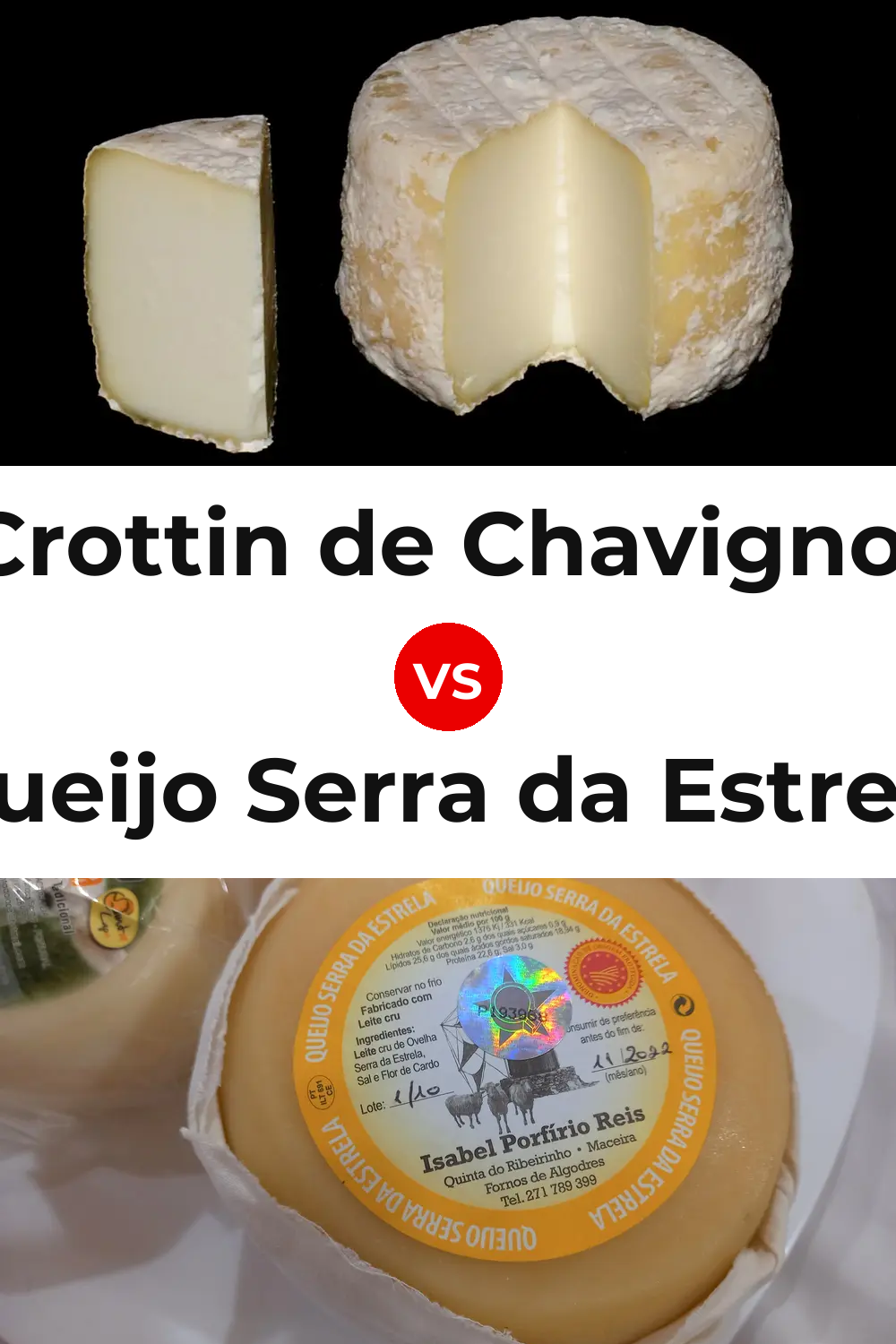 Crottin de Chavignol Cheese vs Queijo Serra da Estrela Pinterest comparison