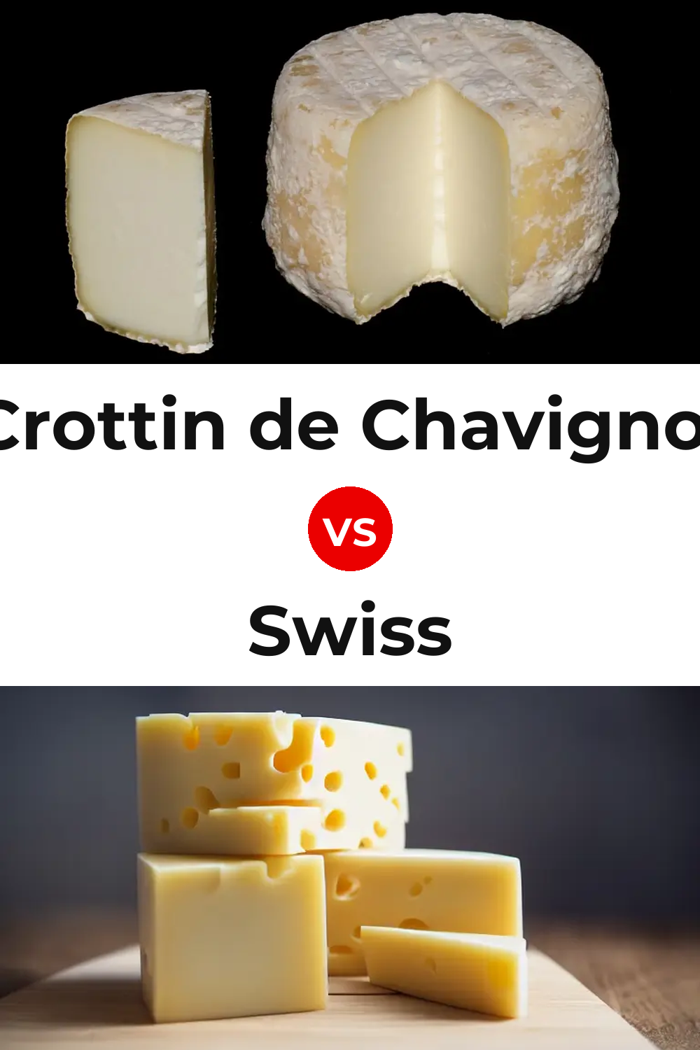 Crottin de Chavignol Cheese vs Swiss Cheese Pinterest comparison