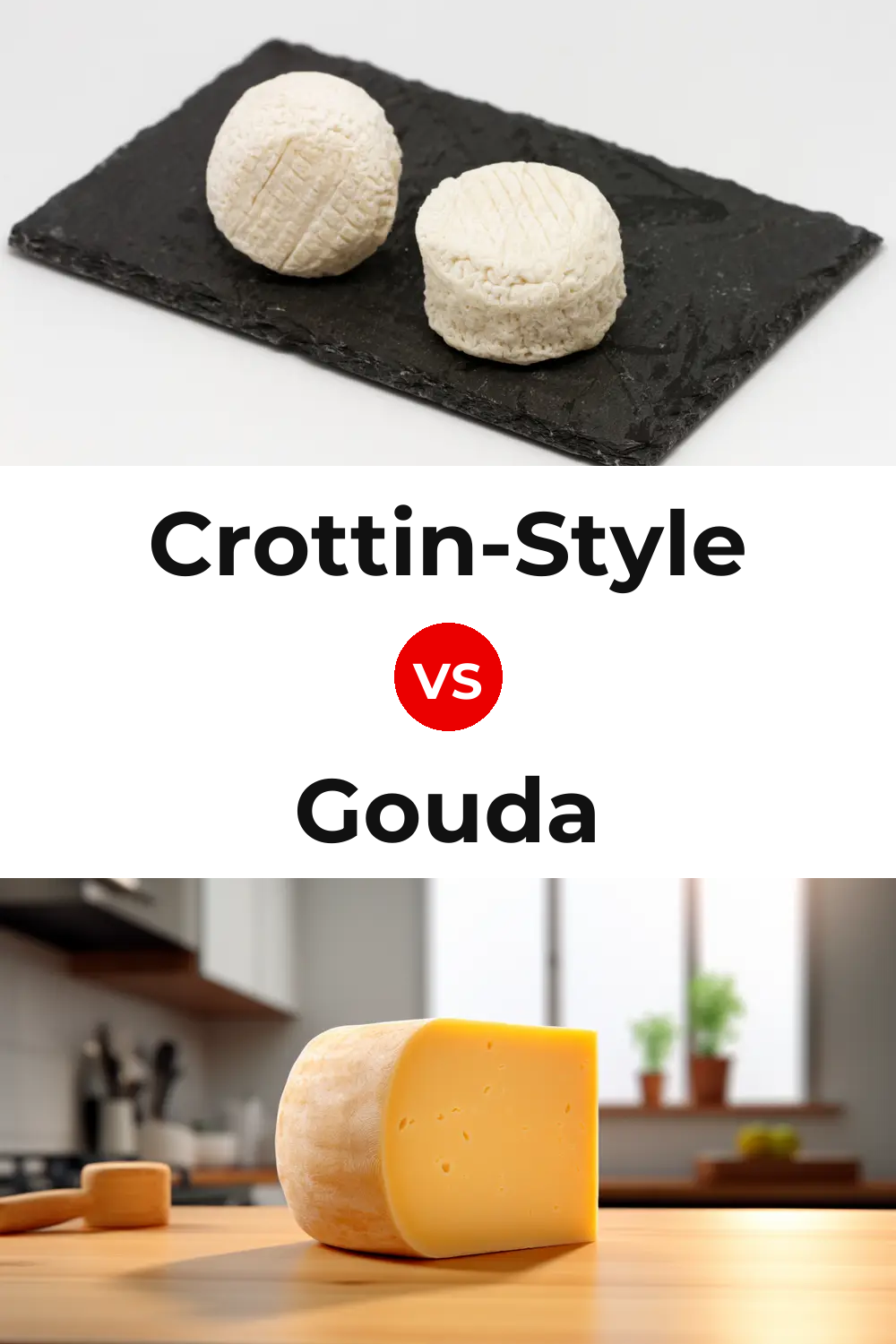 Crottin-Style Cheese vs Gouda Cheese Pinterest comparison