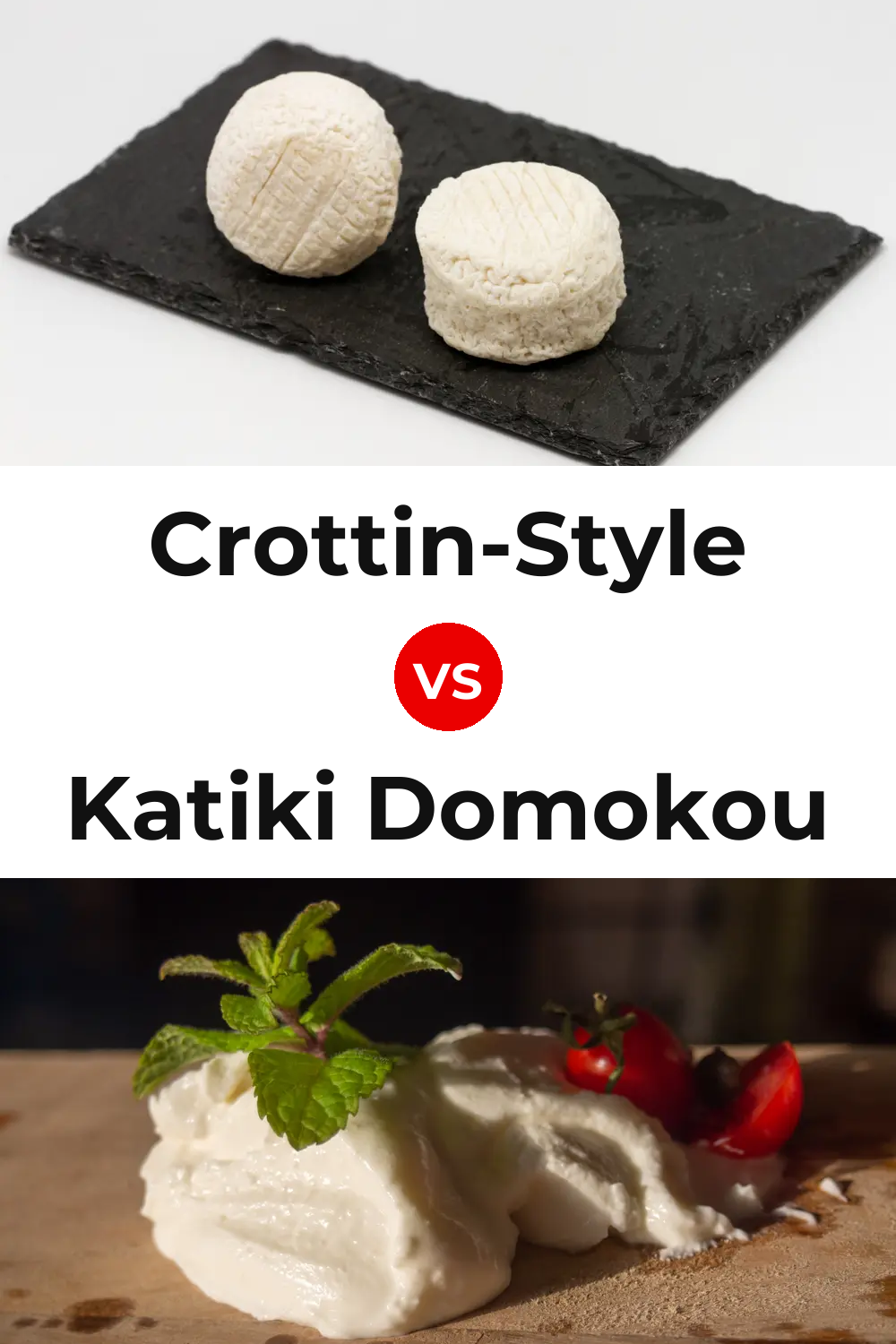 Crottin-Style Cheese vs Katiki Domokou Cheese Pinterest comparison