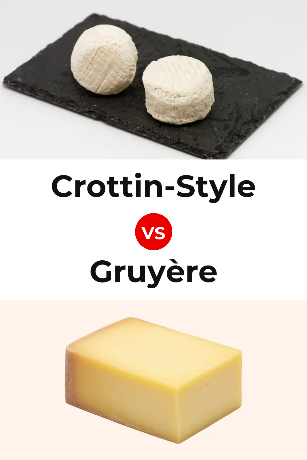 Crottin-Style Cheese vs Gruyère Cheese Pinterest comparison