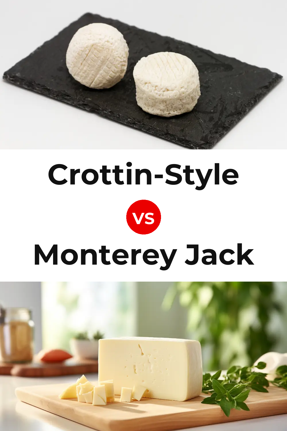 Crottin-Style Cheese vs Monterey Jack Cheese Pinterest comparison