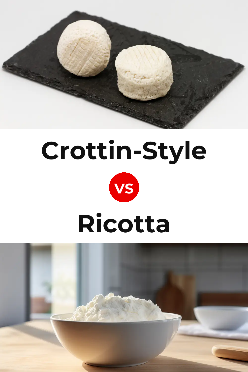 Crottin-Style Cheese vs Ricotta Cheese Pinterest comparison