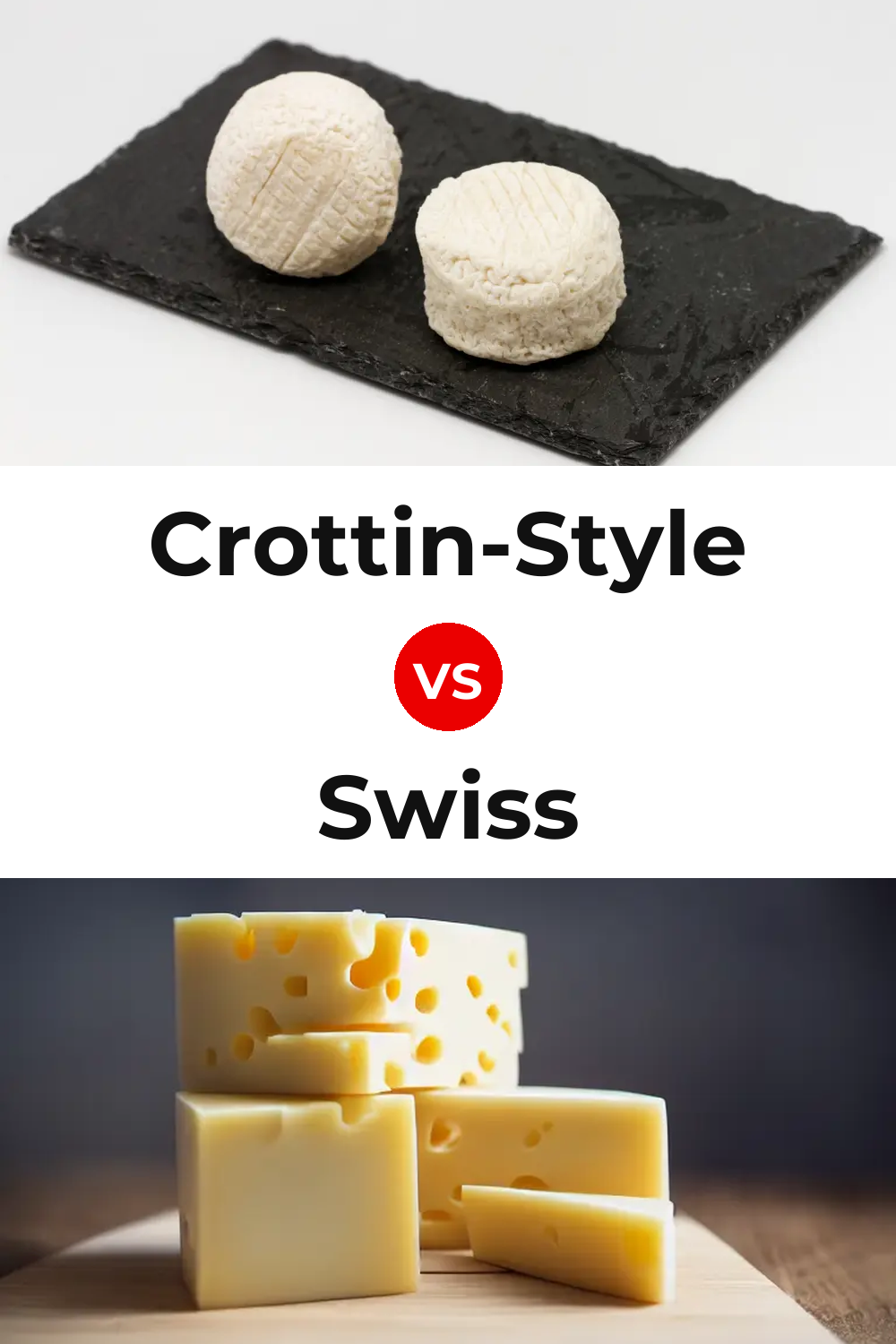 Crottin-Style Cheese vs Swiss Cheese Pinterest comparison