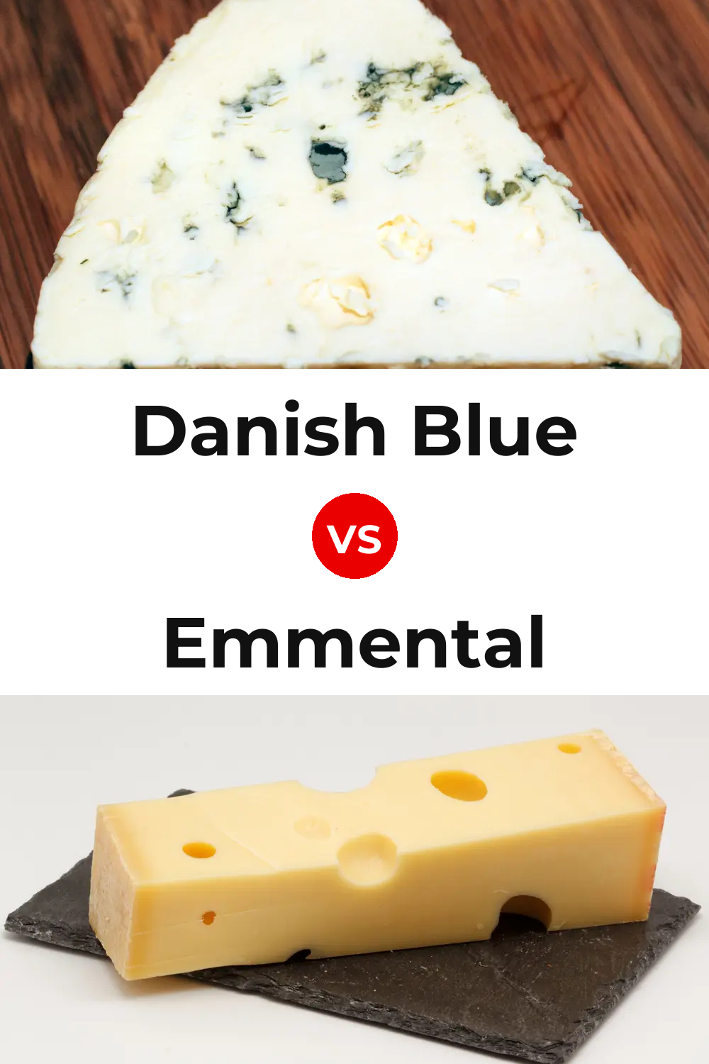 Danish Blue Cheese vs Emmental Cheese Pinterest comparison