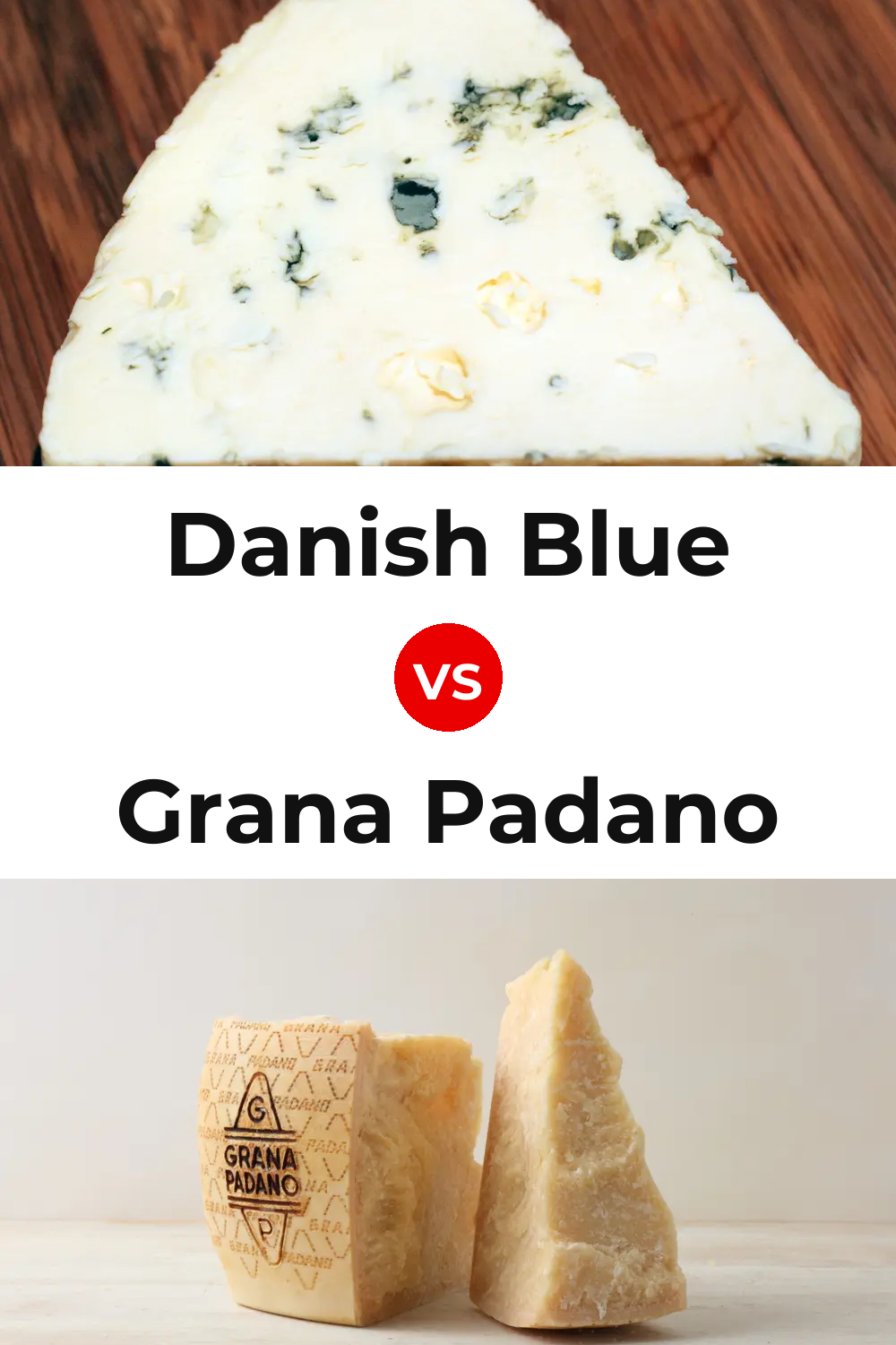 Danish Blue Cheese vs Grana Padano Cheese Pinterest comparison