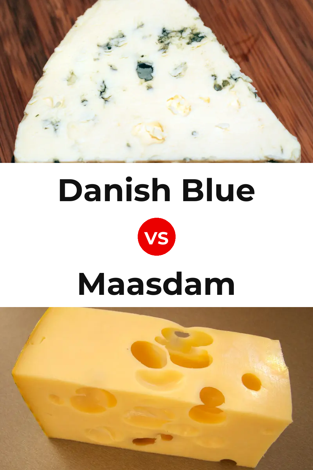 Danish Blue Cheese vs Maasdam Cheese Pinterest comparison