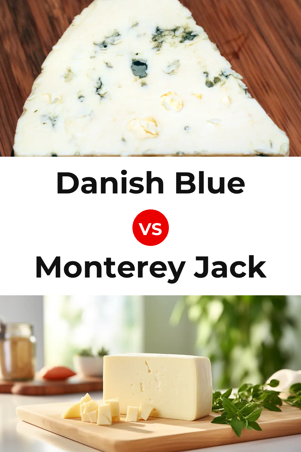 Danish Blue Cheese vs Monterey Jack Cheese Pinterest comparison