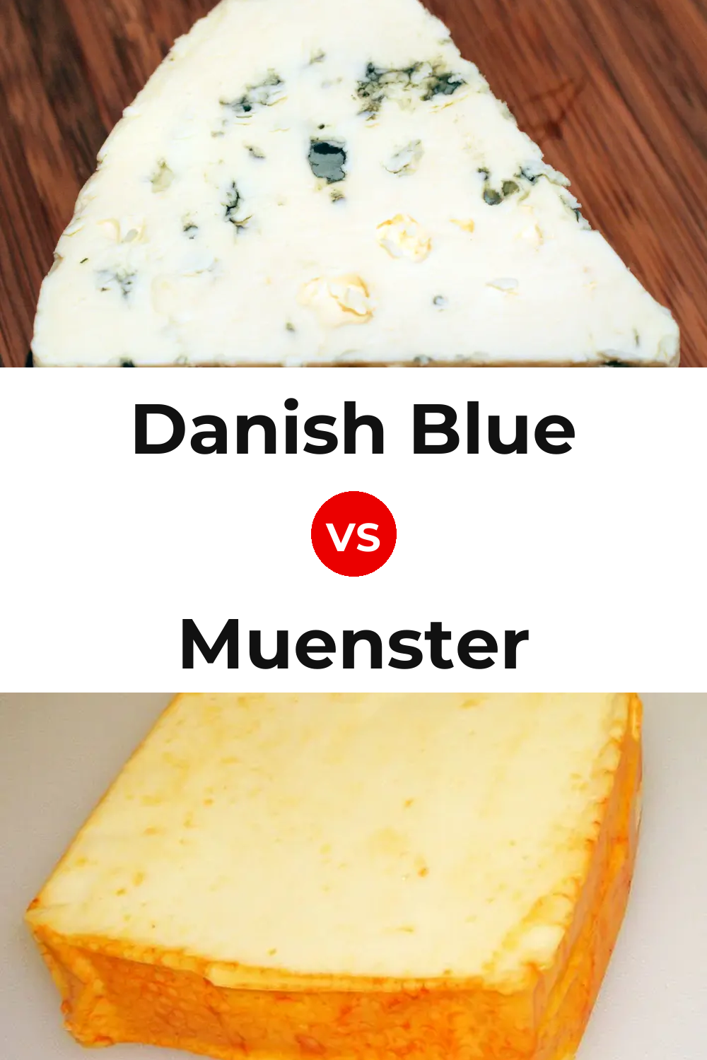 Danish Blue Cheese vs Muenster Cheese Pinterest comparison