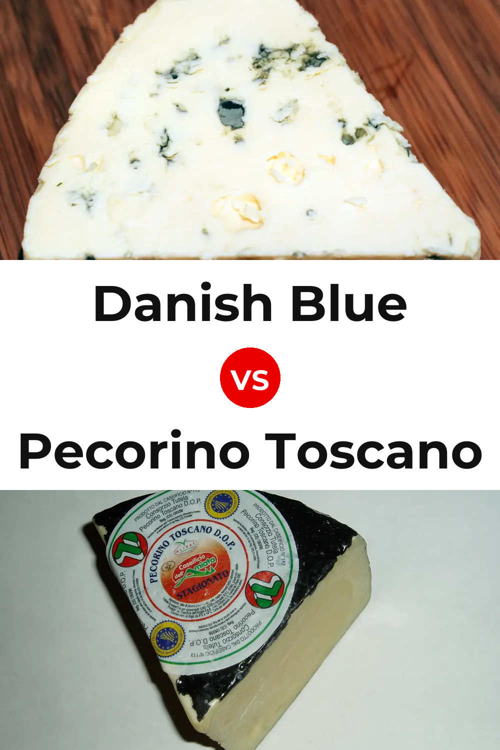 Danish Blue Cheese vs Pecorino Toscano Cheese Pinterest comparison