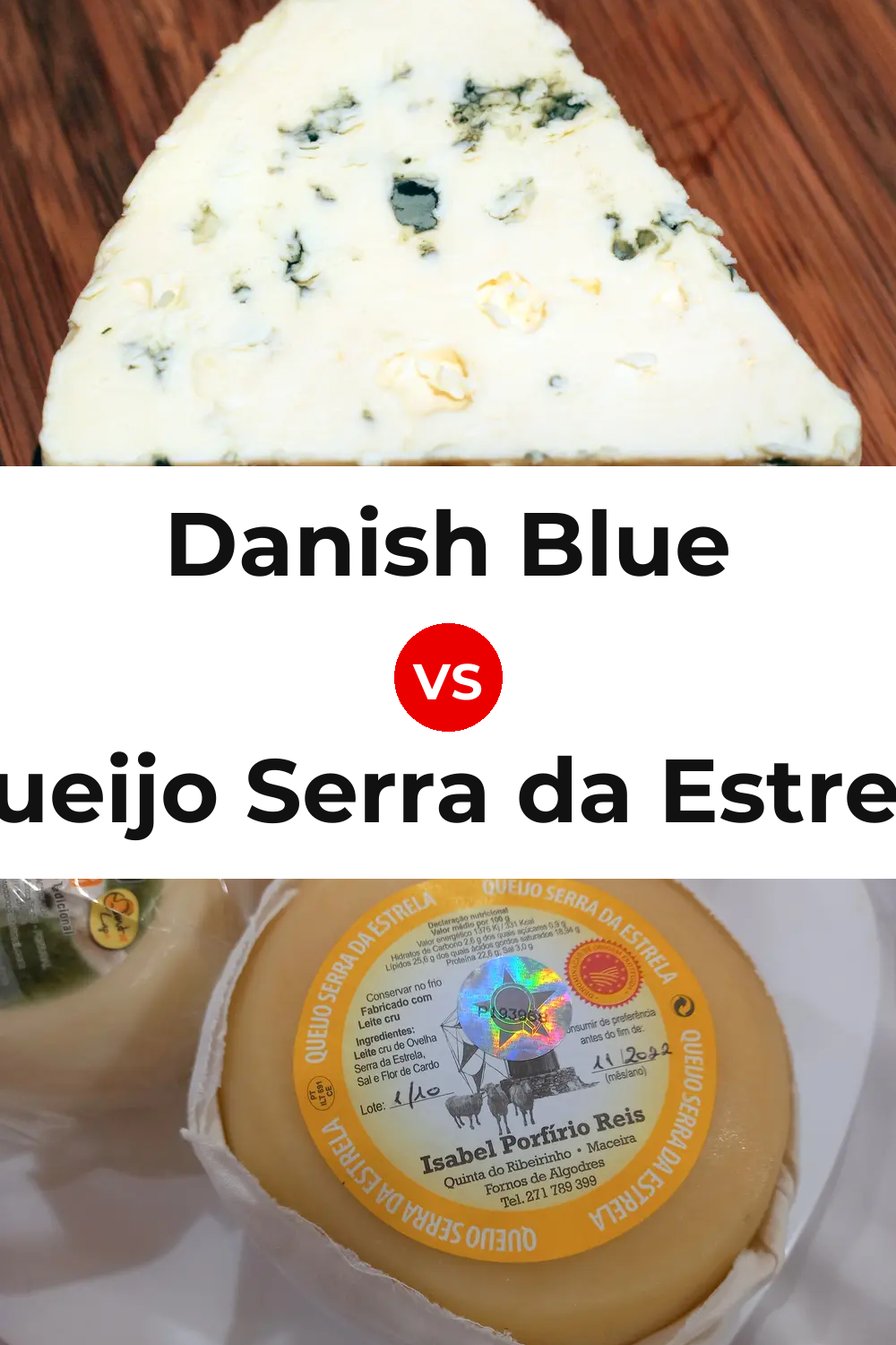 Danish Blue Cheese vs Queijo Serra da Estrela Pinterest comparison