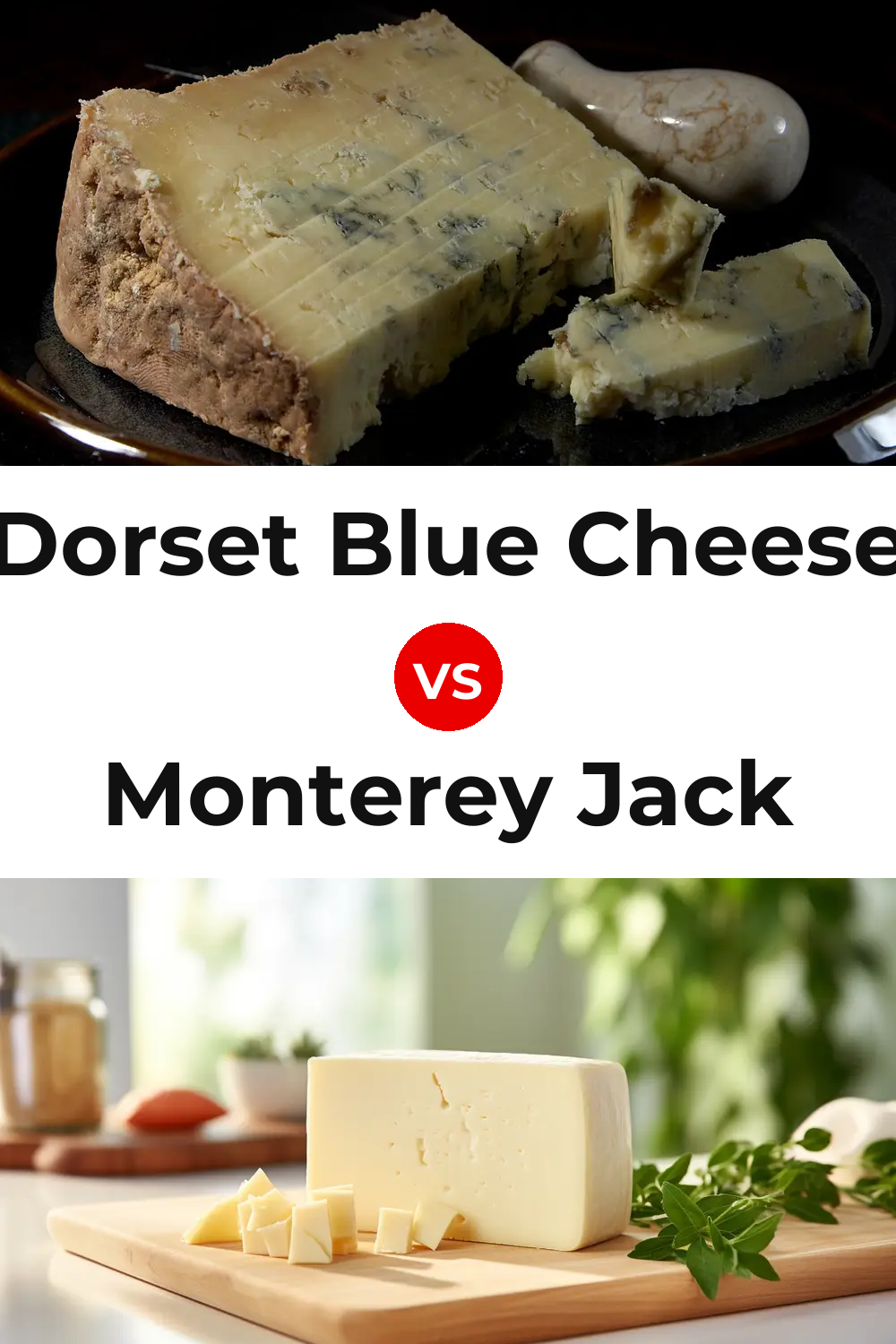 Dorset Blue Cheese vs Monterey Jack Cheese Pinterest comparison