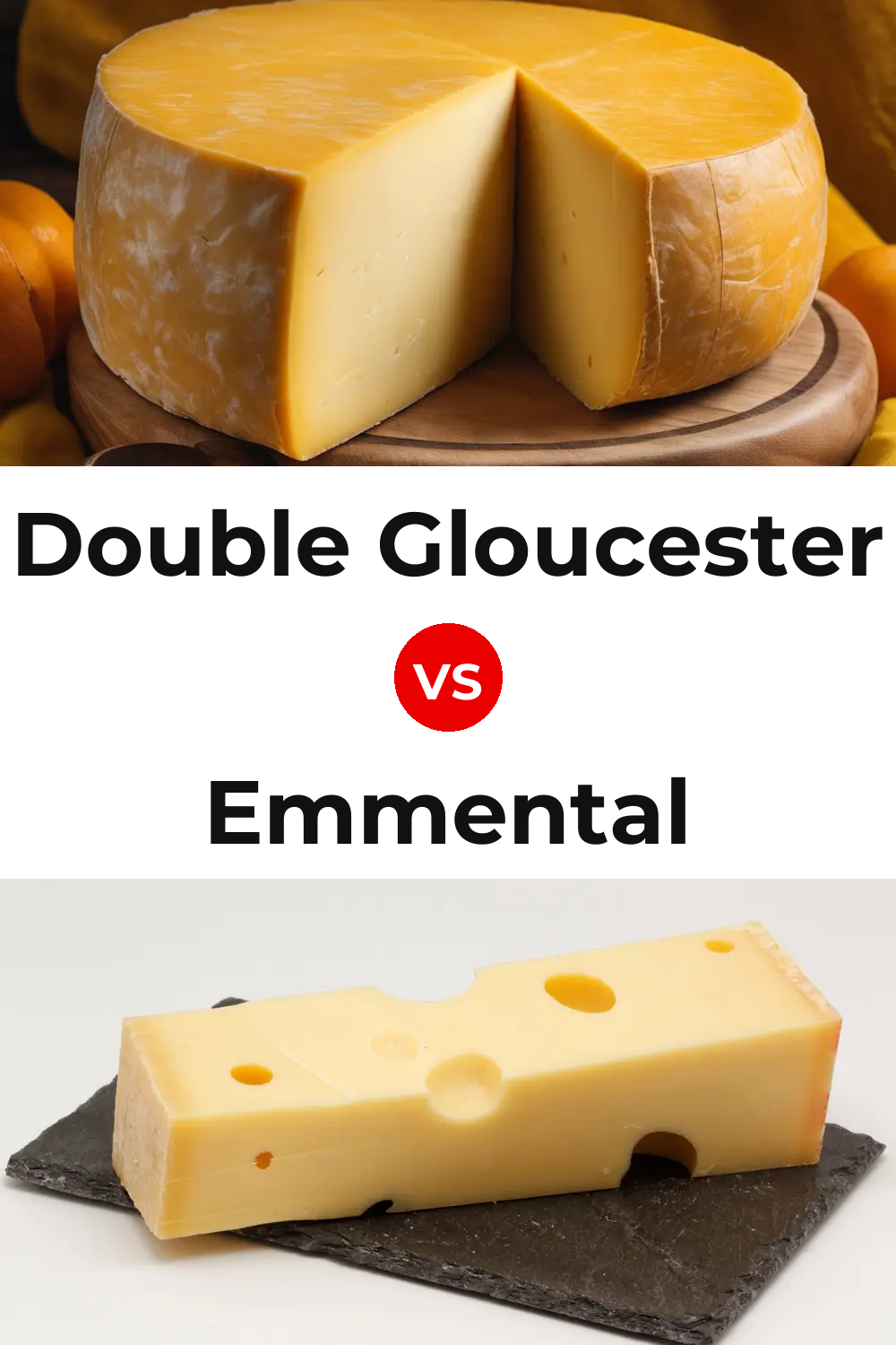 Double Gloucester Cheese vs Emmental Cheese Pinterest comparison