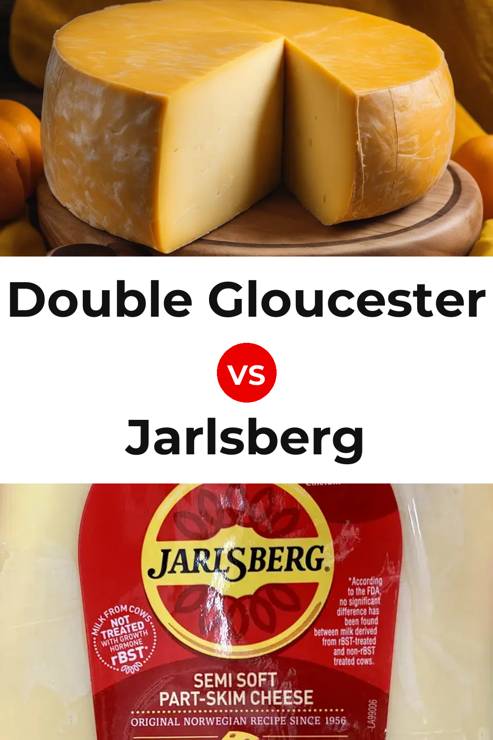 Double Gloucester Cheese vs Jarlsberg Cheese Pinterest comparison