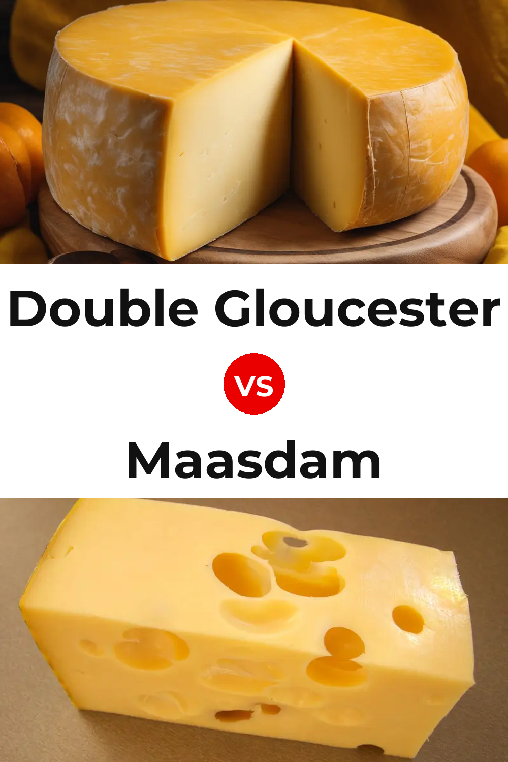 Double Gloucester Cheese vs Maasdam Cheese Pinterest comparison