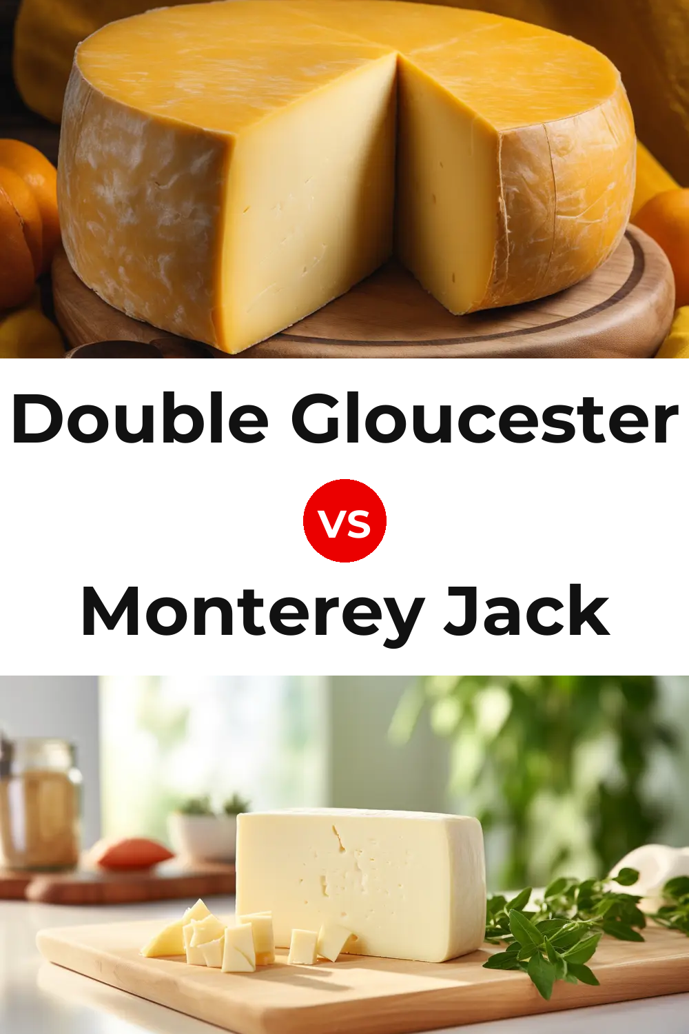 Double Gloucester Cheese vs Monterey Jack Cheese Pinterest comparison