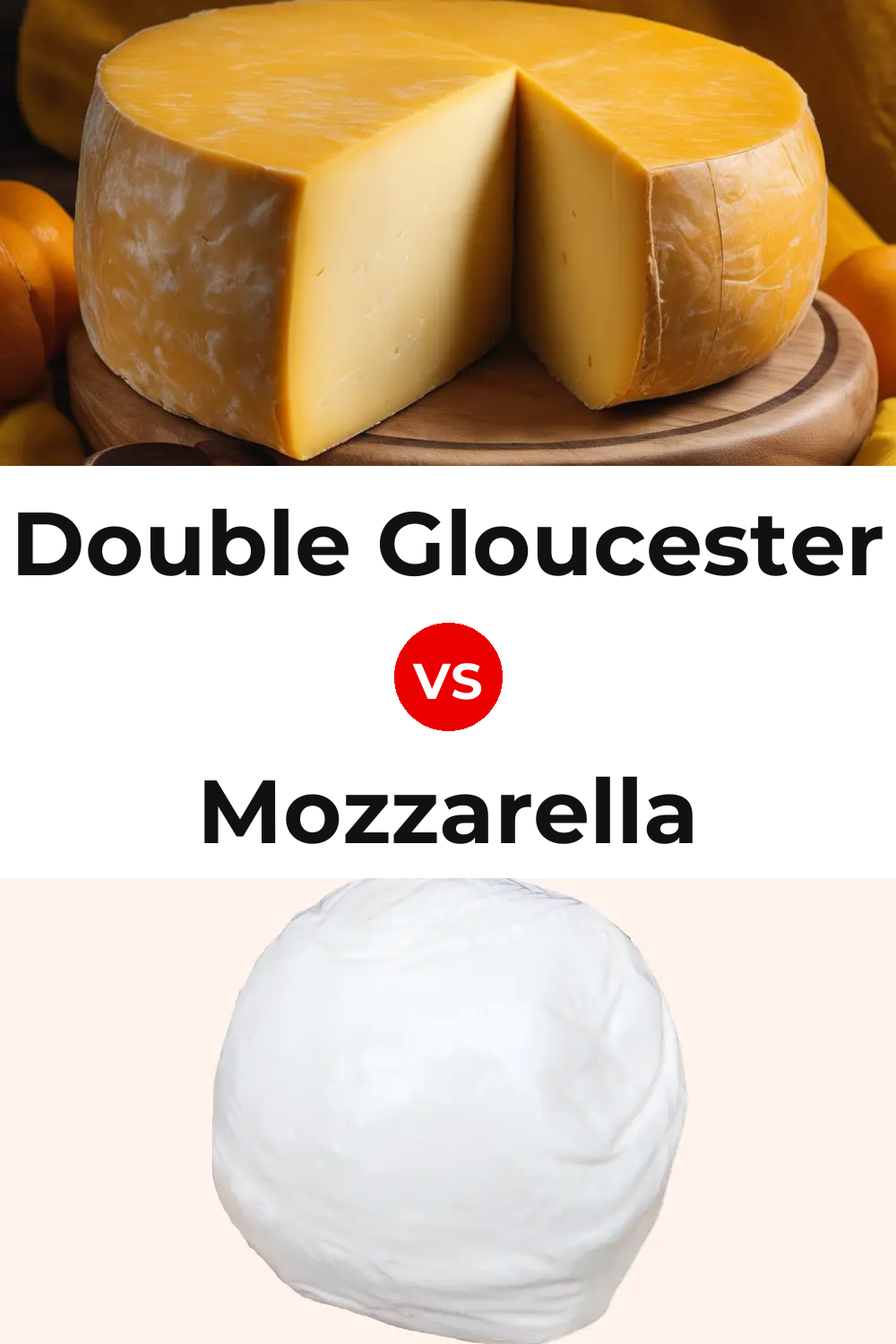 Double Gloucester Cheese vs Mozzarella Cheese Pinterest comparison
