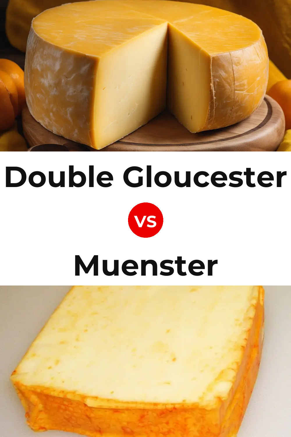 Double Gloucester Cheese vs Muenster Cheese Pinterest comparison