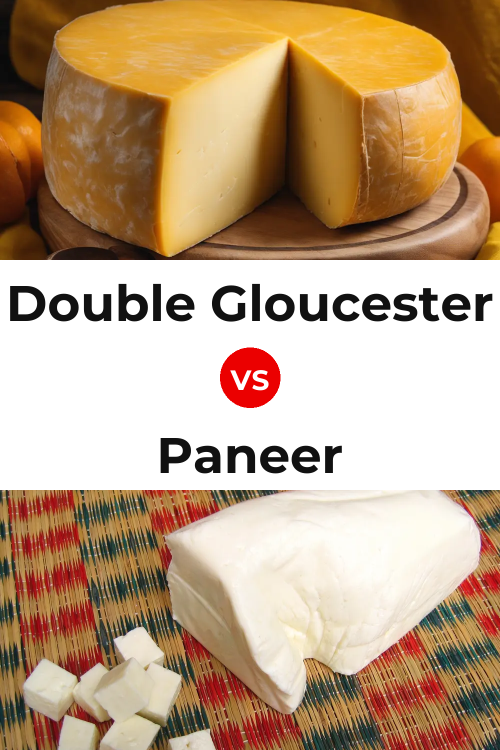 Double Gloucester Cheese vs Paneer Cheese Pinterest comparison