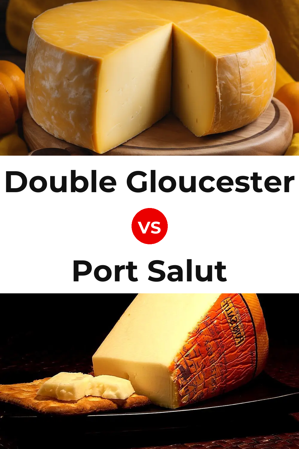 Double Gloucester Cheese vs Port Salut Cheese Pinterest comparison