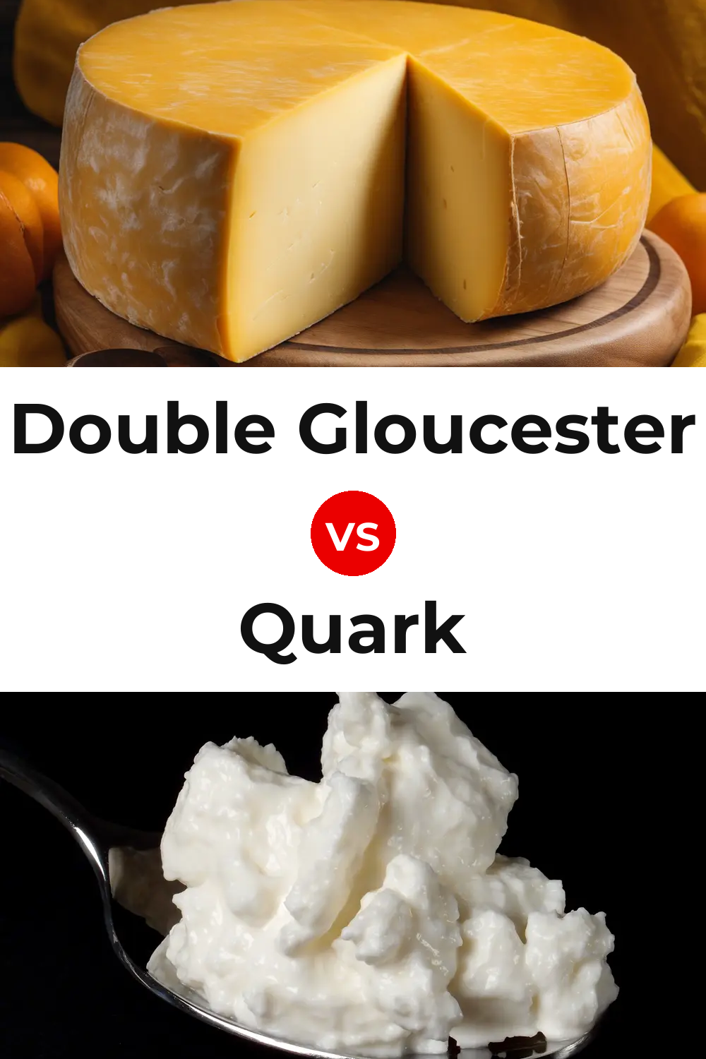Double Gloucester Cheese vs Quark Cheese Pinterest comparison