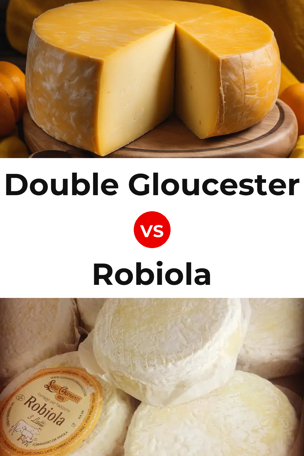 Double Gloucester Cheese vs Robiola Cheese Pinterest comparison