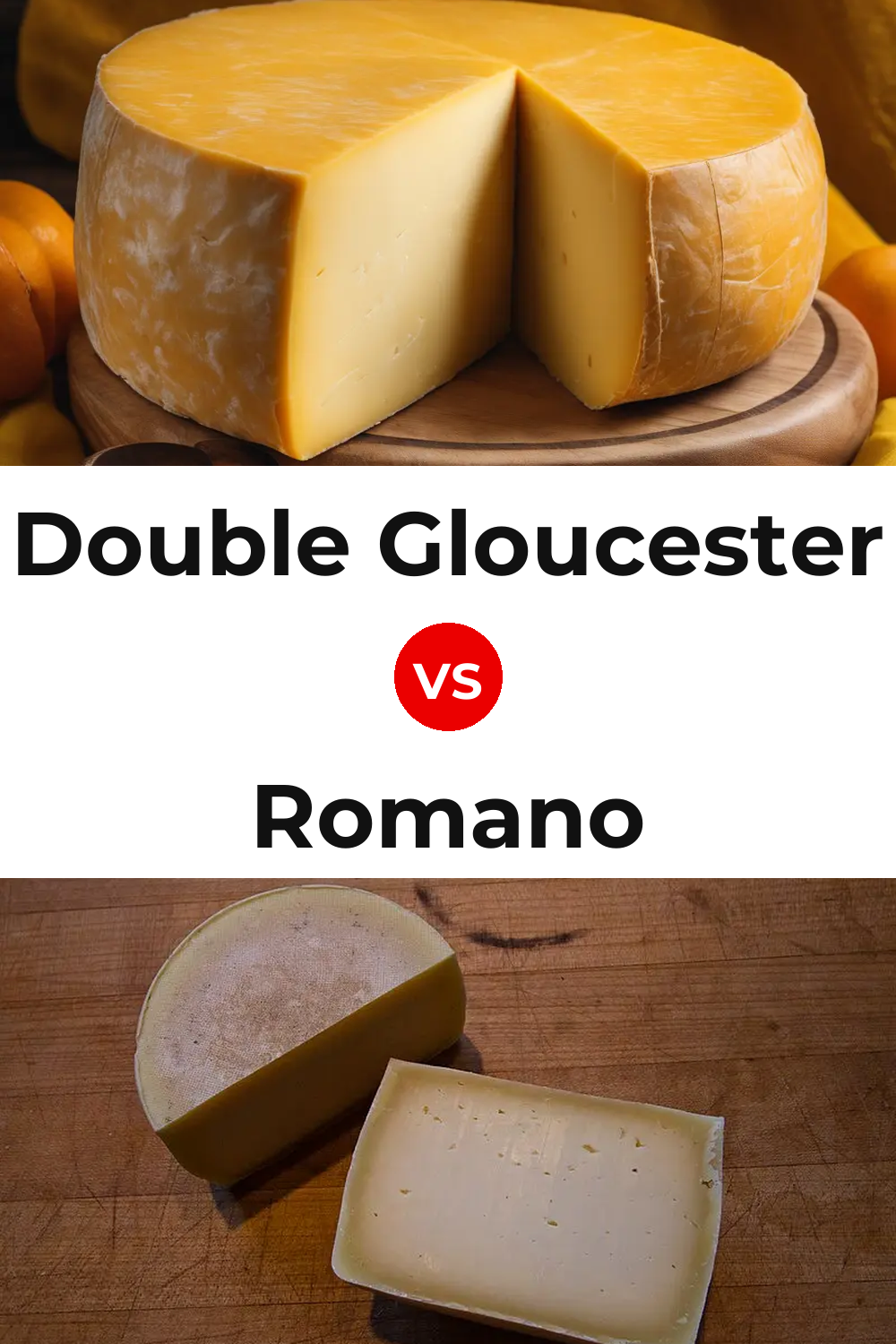 Double Gloucester Cheese vs Romano Cheese Pinterest comparison