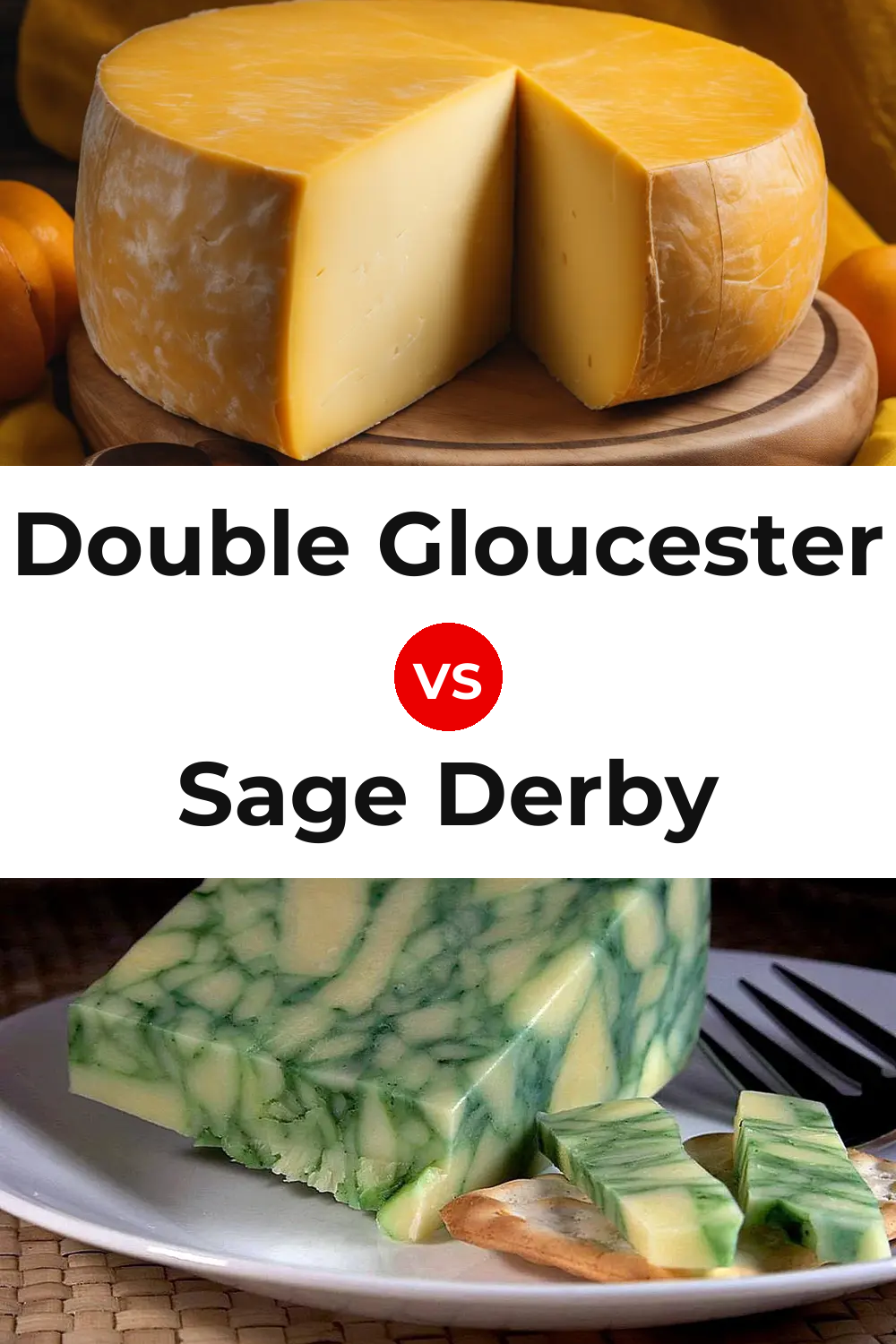 Double Gloucester Cheese vs Sage Derby Cheese Pinterest comparison