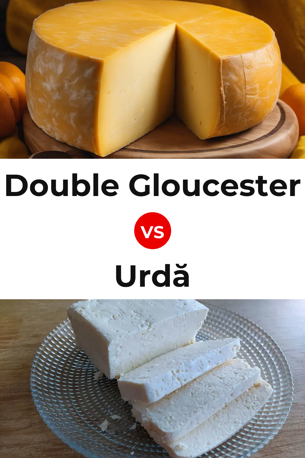 Double Gloucester Cheese vs Urdă Cheese Pinterest comparison