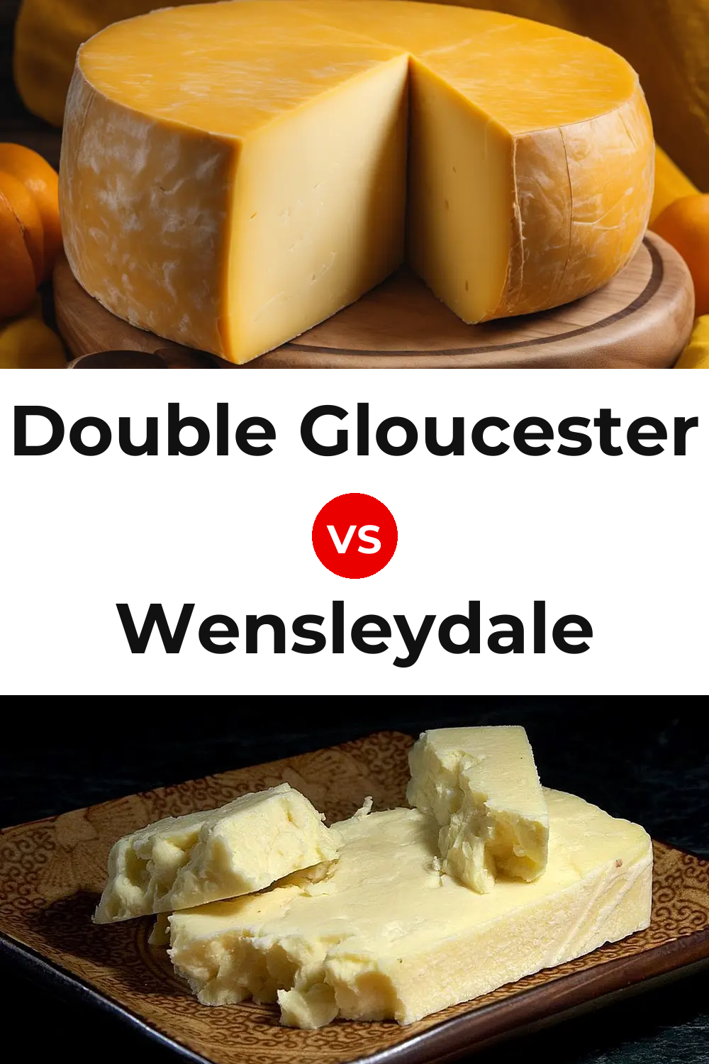 Double Gloucester Cheese vs Wensleydale Cheese Pinterest comparison