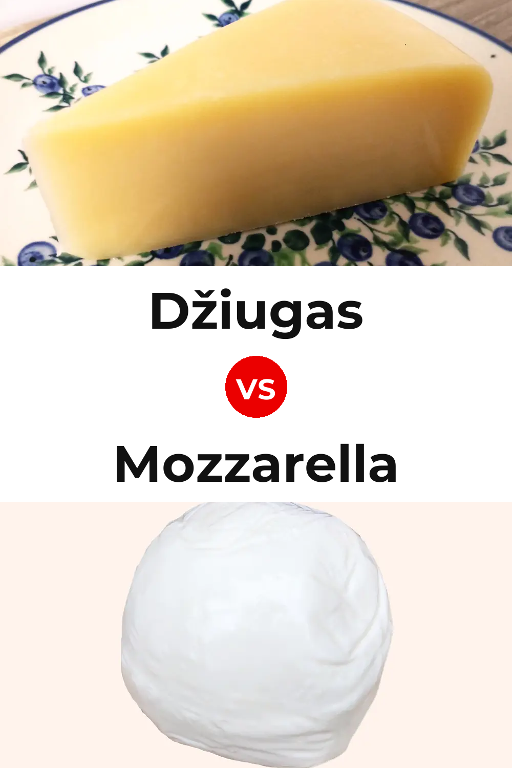 Džiugas Cheese vs Mozzarella Cheese Pinterest comparison