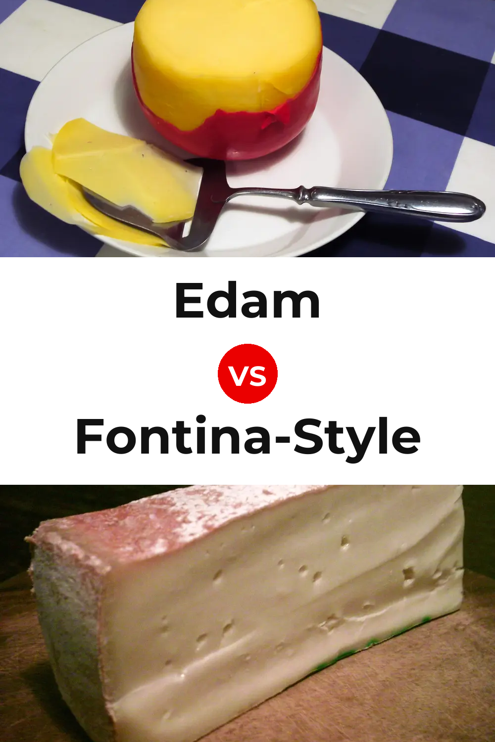 Edam Cheese vs Fontina-Style Cheese Pinterest comparison