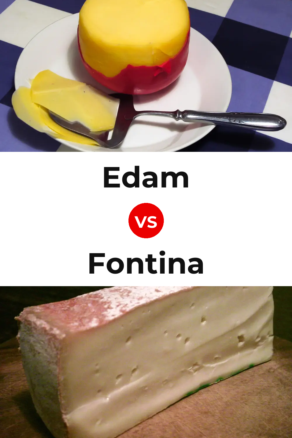 Edam Cheese vs Fontina Cheese Pinterest comparison