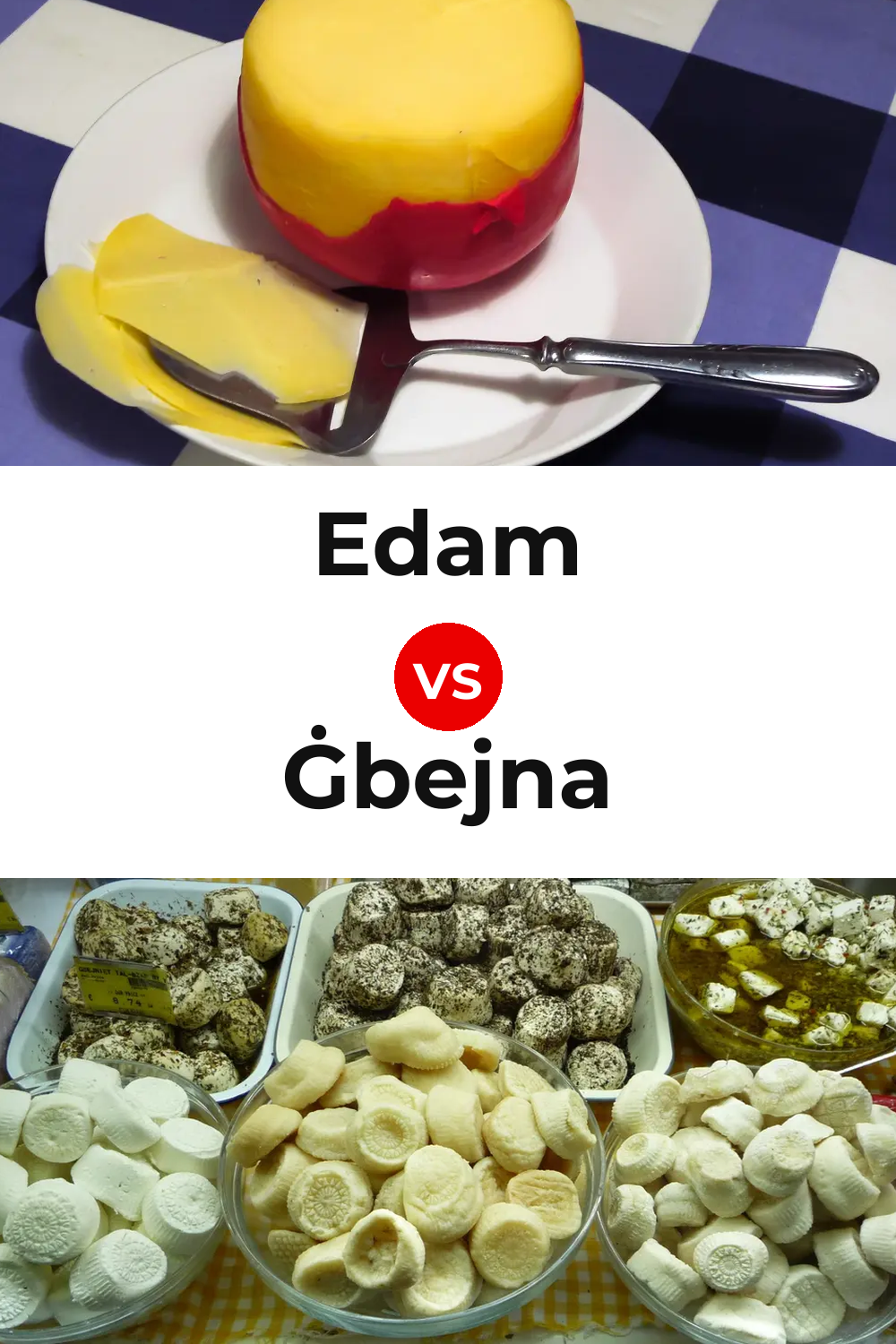 Edam Cheese vs Ġbejna Cheese Pinterest comparison