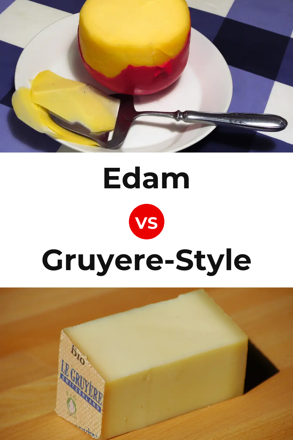 Edam Cheese vs Gruyere-Style Cheese Pinterest comparison