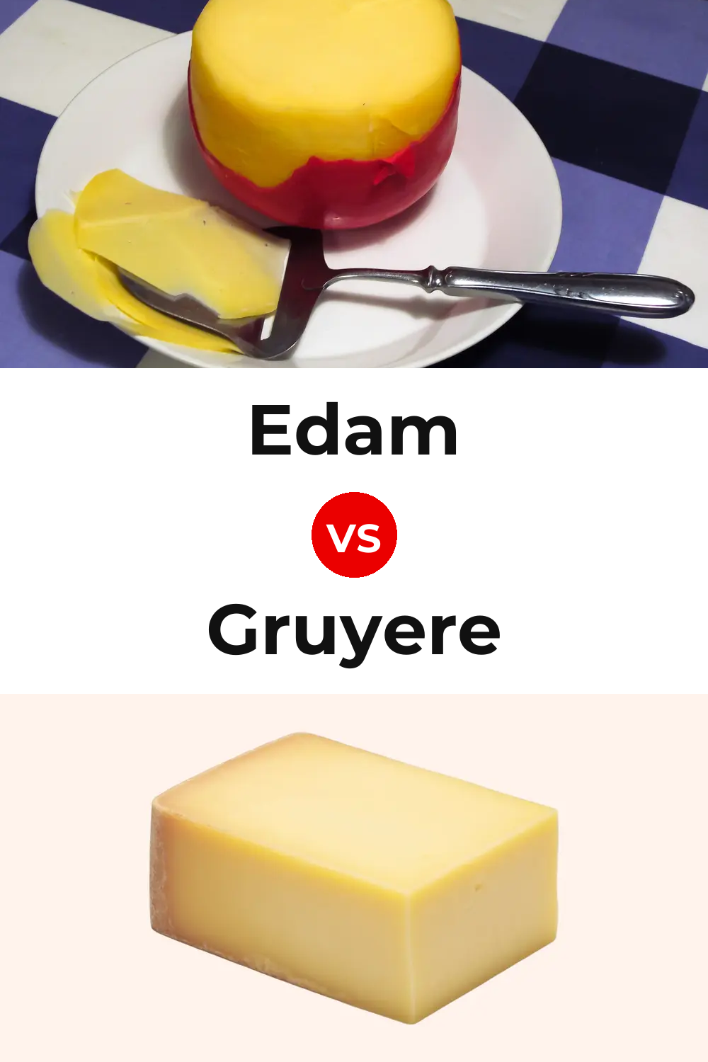 Edam Cheese vs American Gruyere Cheese Pinterest comparison