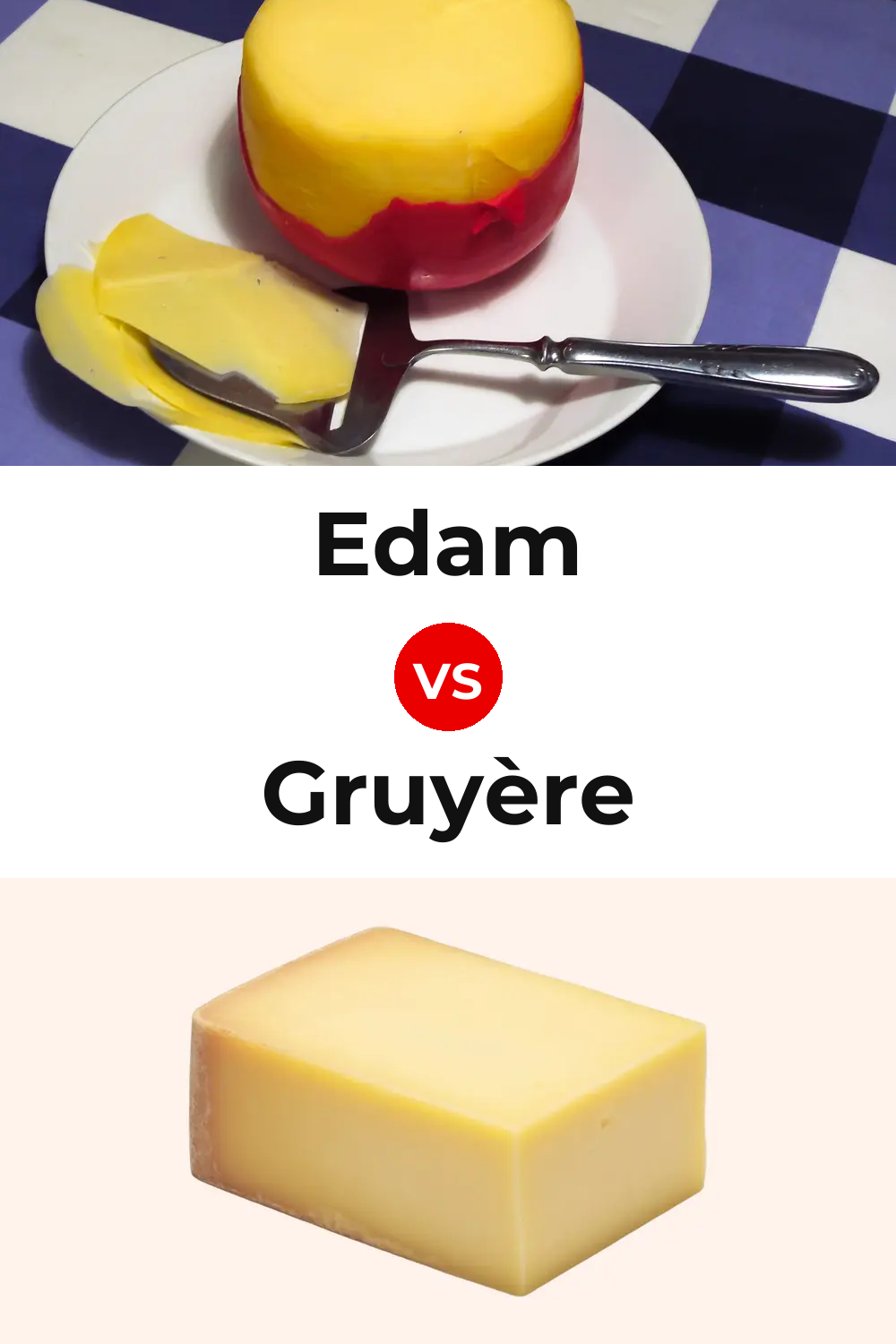 Edam Cheese vs Gruyère Cheese Pinterest comparison