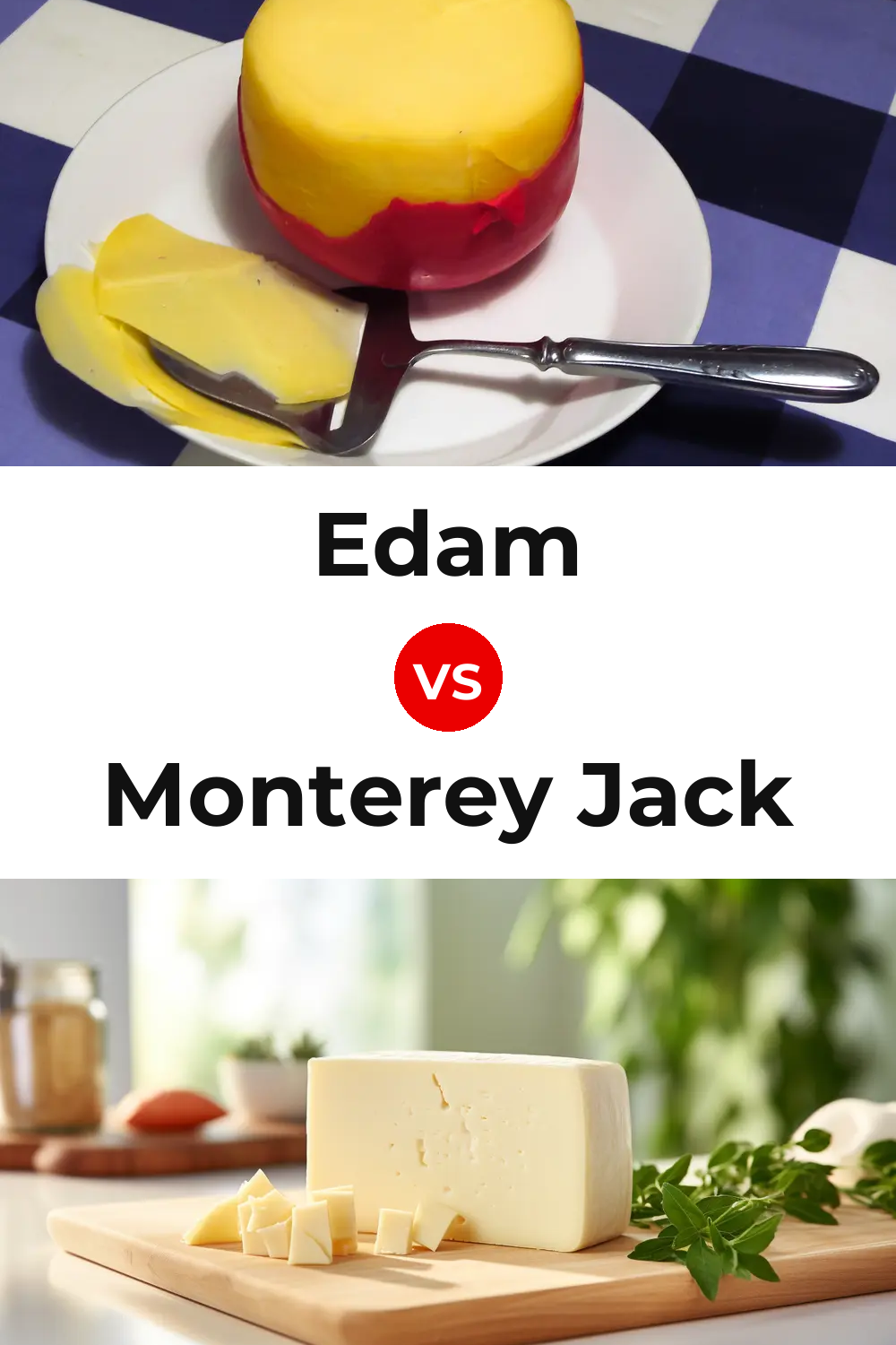 Edam Cheese vs Monterey Jack Cheese Pinterest comparison
