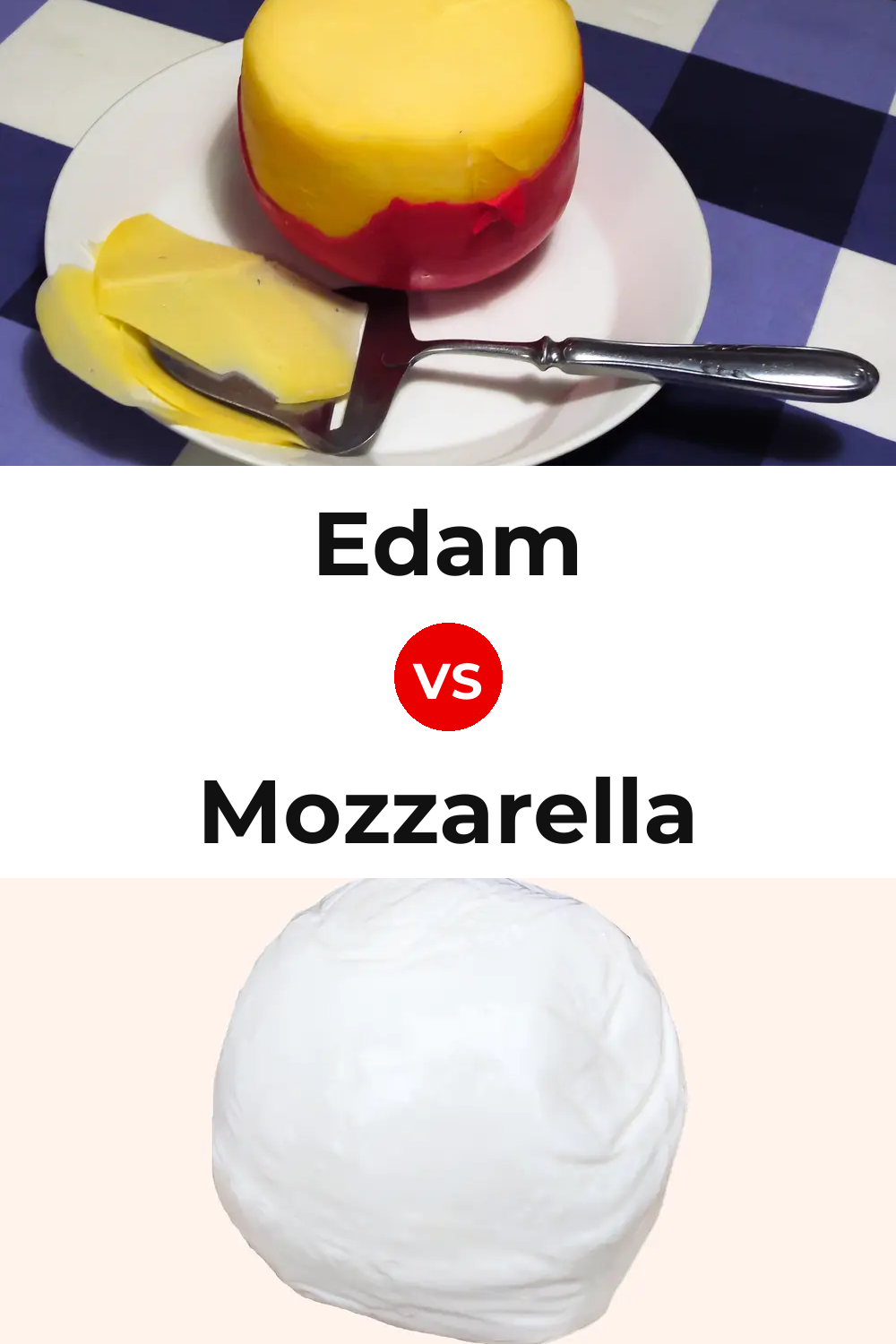 Edam Cheese vs Mozzarella Cheese Pinterest comparison