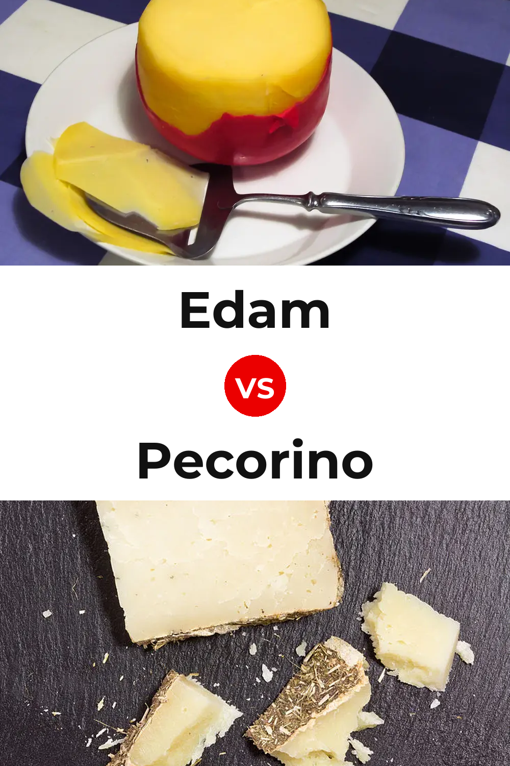 Edam Cheese vs Pecorino Cheese Pinterest comparison