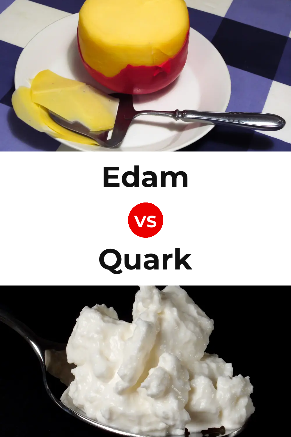 Edam Cheese vs Quark Cheese Pinterest comparison