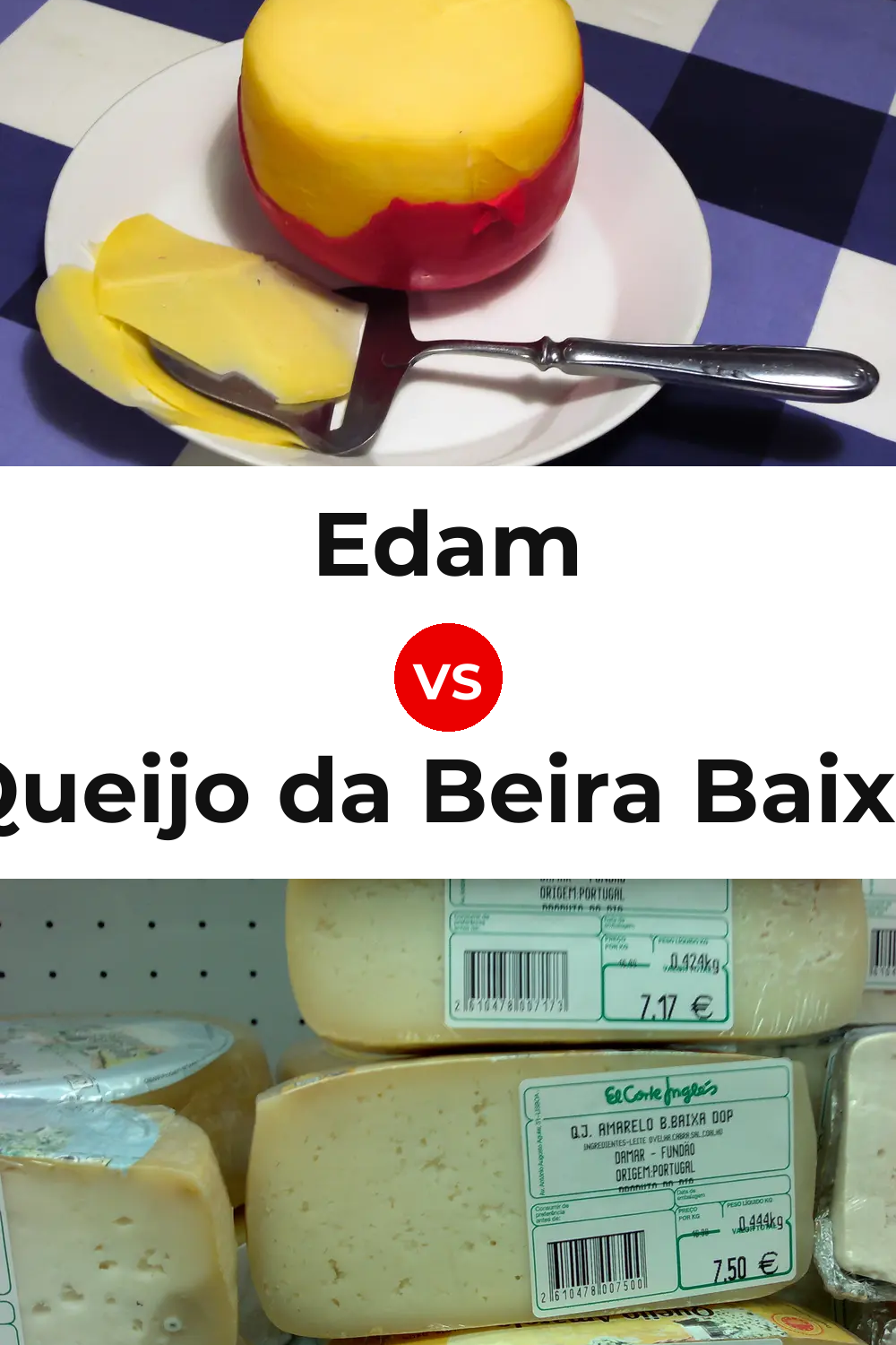 Edam Cheese vs Queijo da Beira Baixa Pinterest comparison