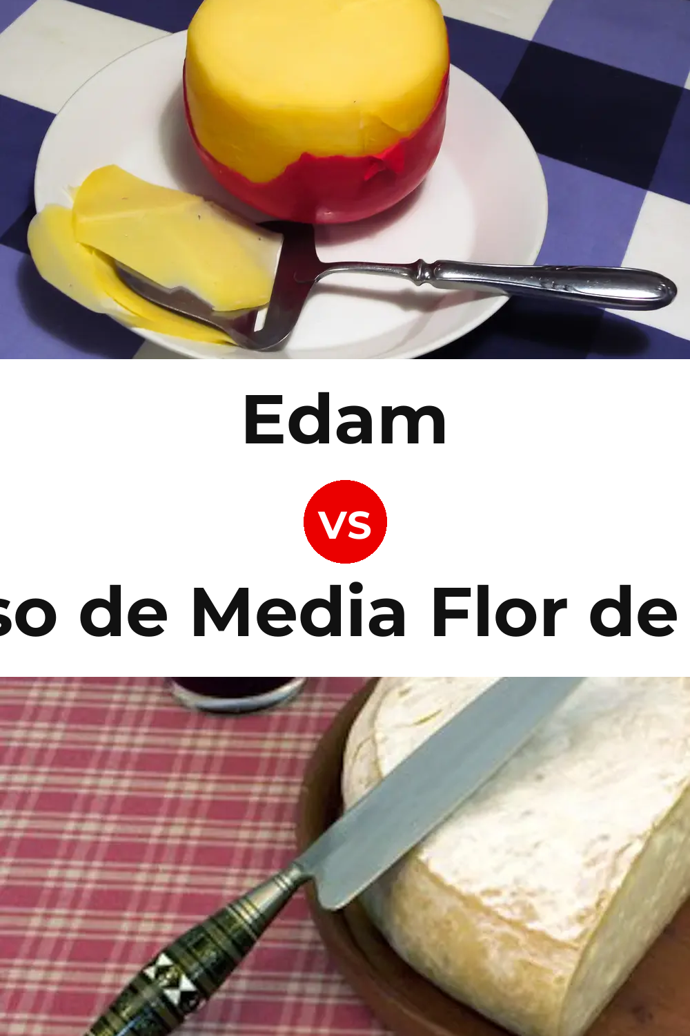 Edam Cheese vs Queso de Media Flor de Guía Pinterest comparison