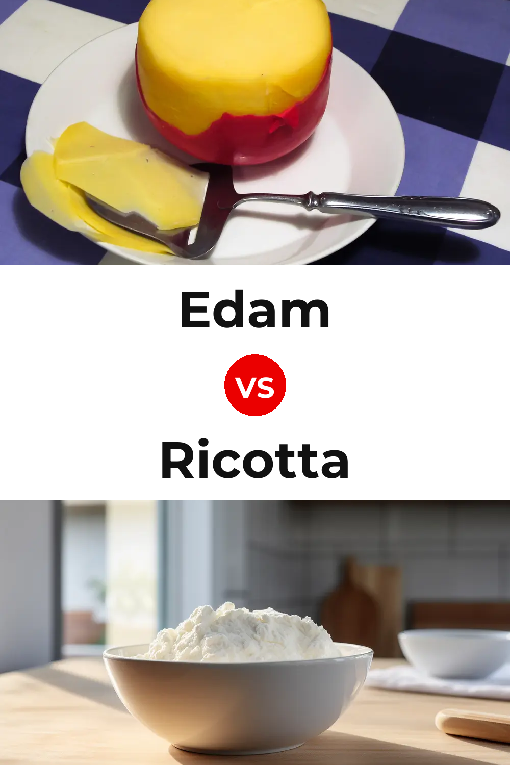 Edam Cheese vs Ricotta Cheese Pinterest comparison