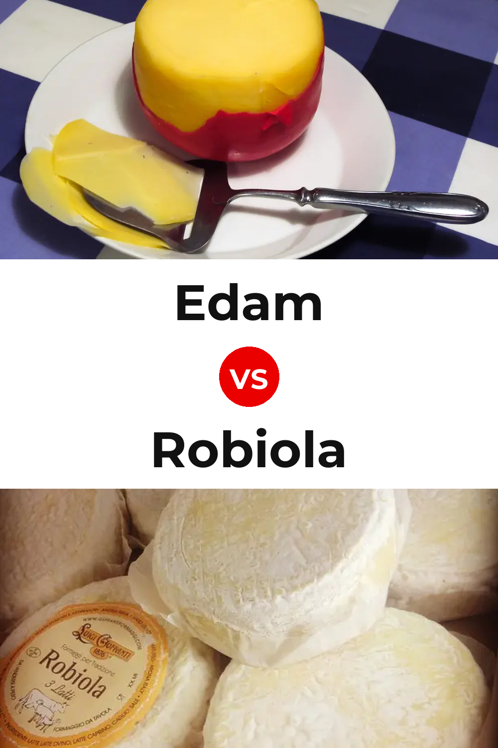 Edam Cheese vs Robiola Cheese Pinterest comparison