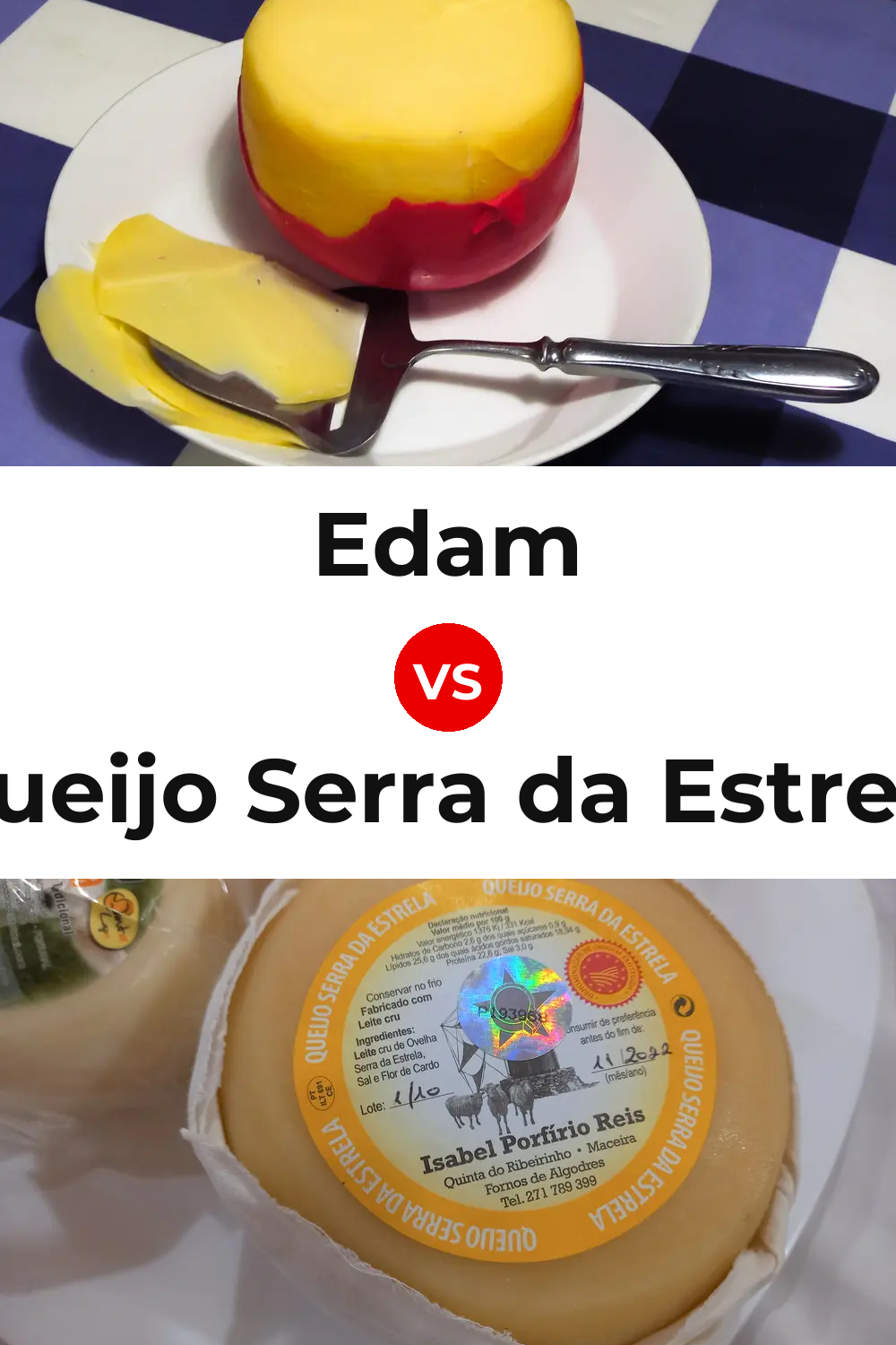 Edam Cheese vs Queijo Serra da Estrela Pinterest comparison
