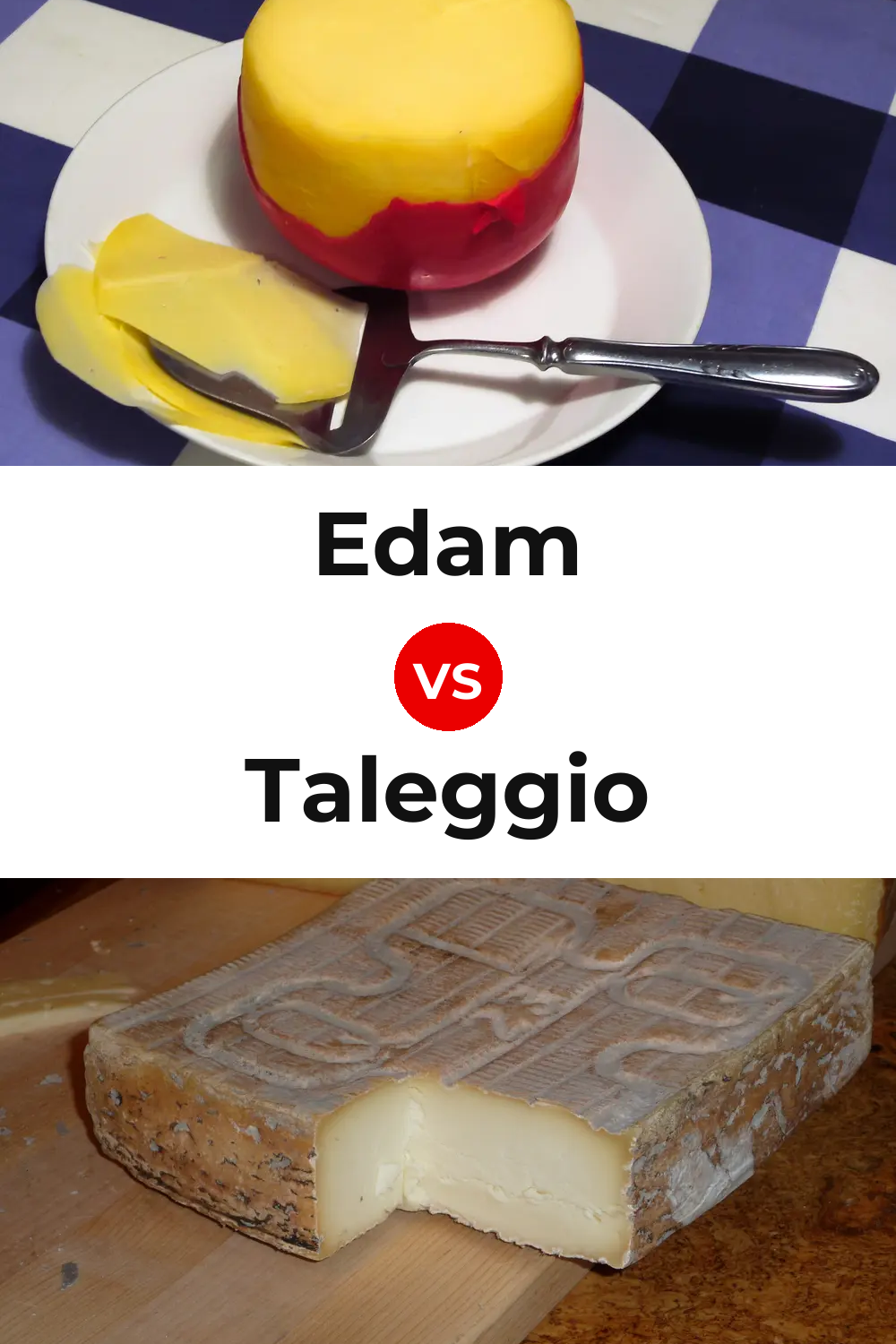 Edam Cheese vs Taleggio Cheese Pinterest comparison