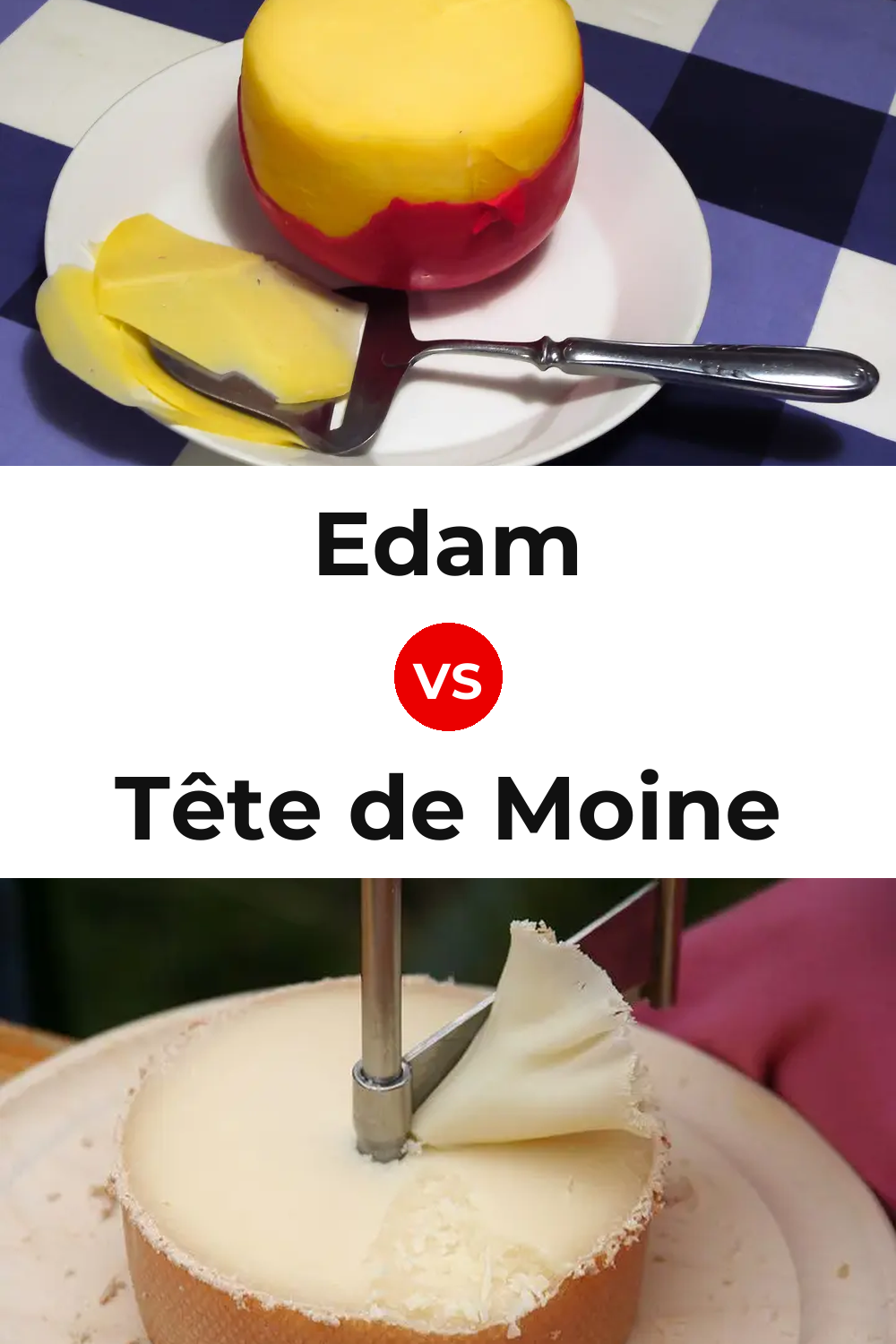 Edam Cheese vs Tête de Moine Cheese Pinterest comparison