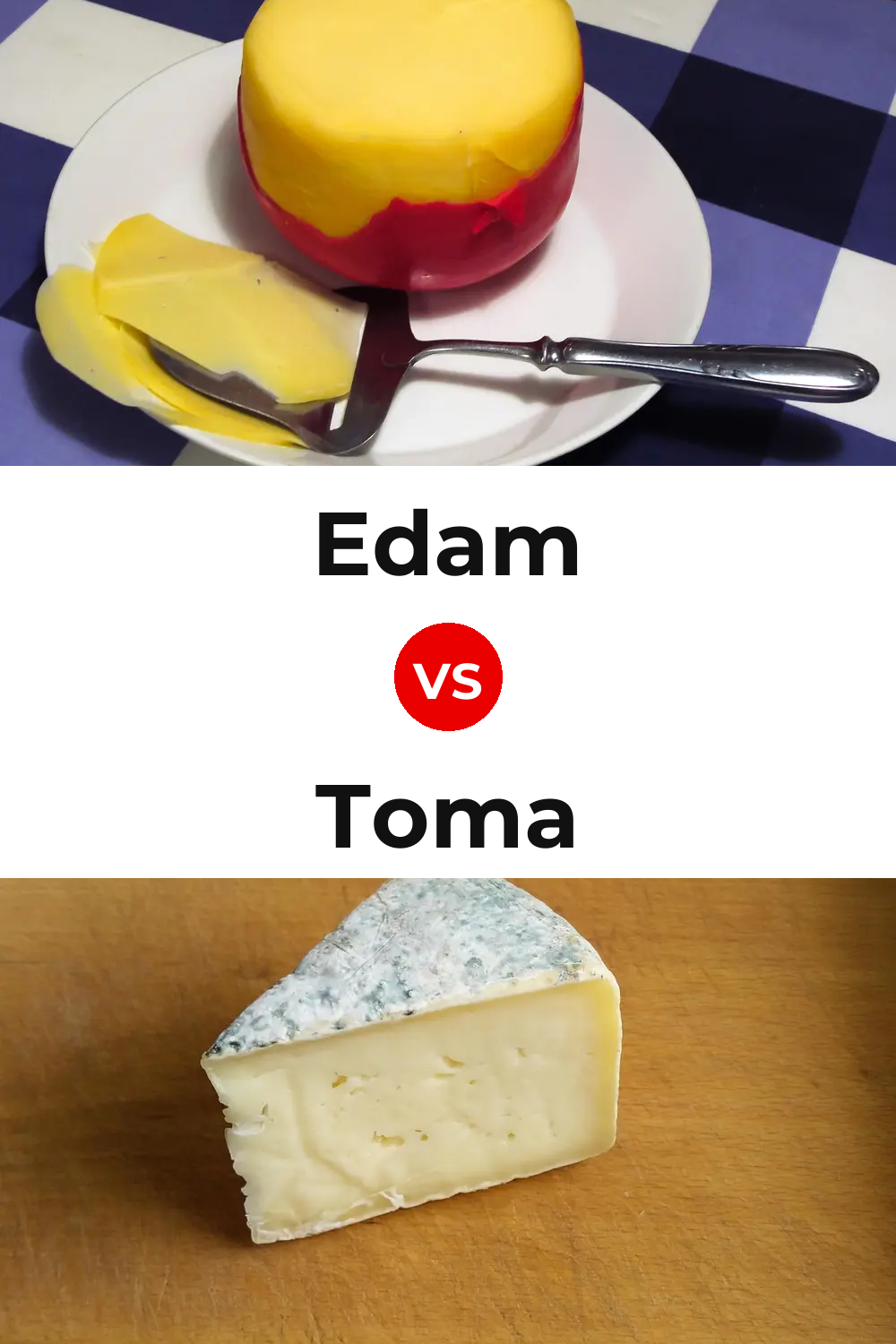 Edam Cheese vs Toma Cheese Pinterest comparison